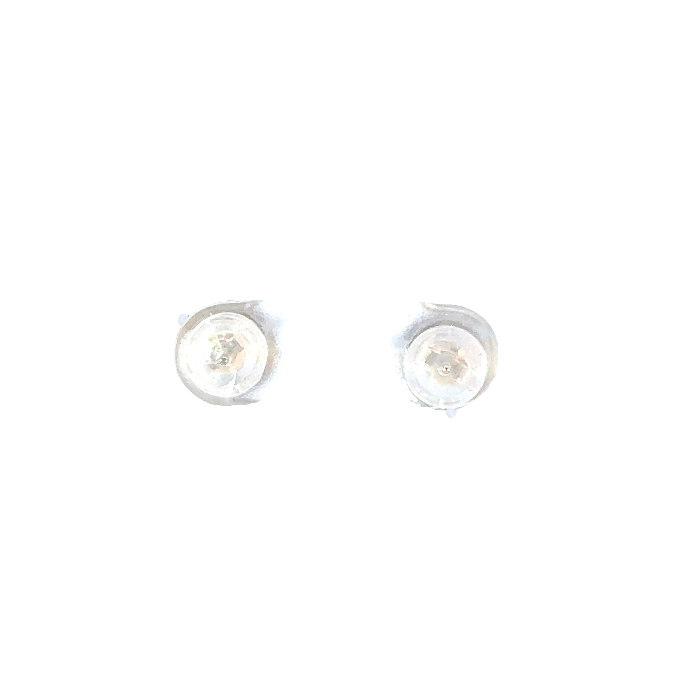 14KW LG Round White Diamond Stud Earrings