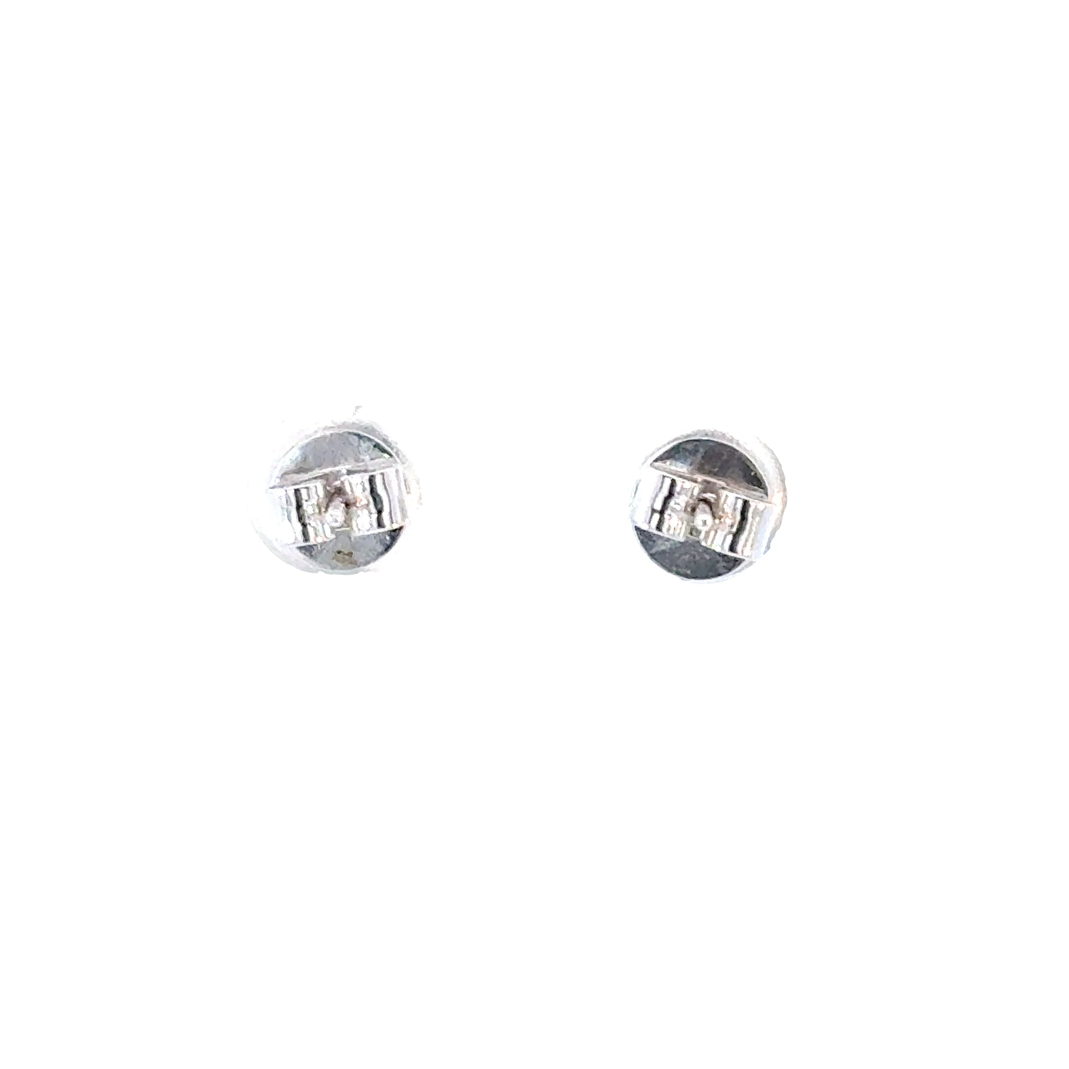 18KW LG Blue & White Diamond Halo Stud Earrings