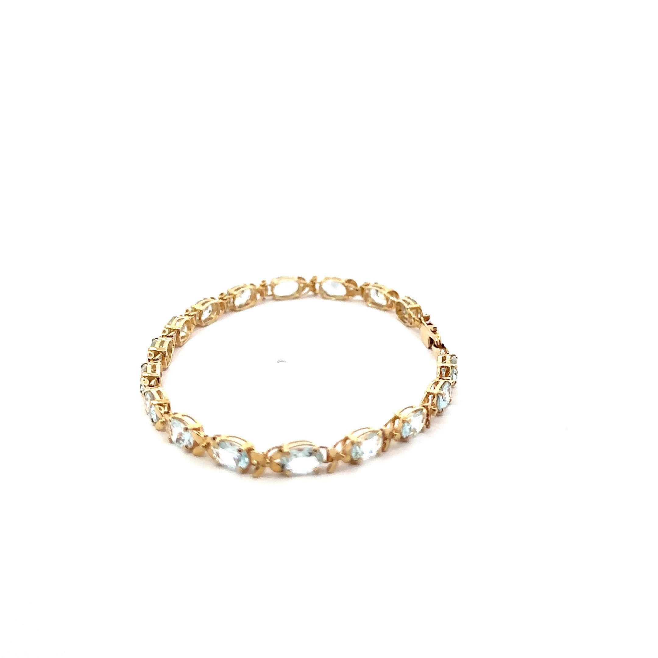 14K Yellow Gold Aquamarine Fashion Bracelet