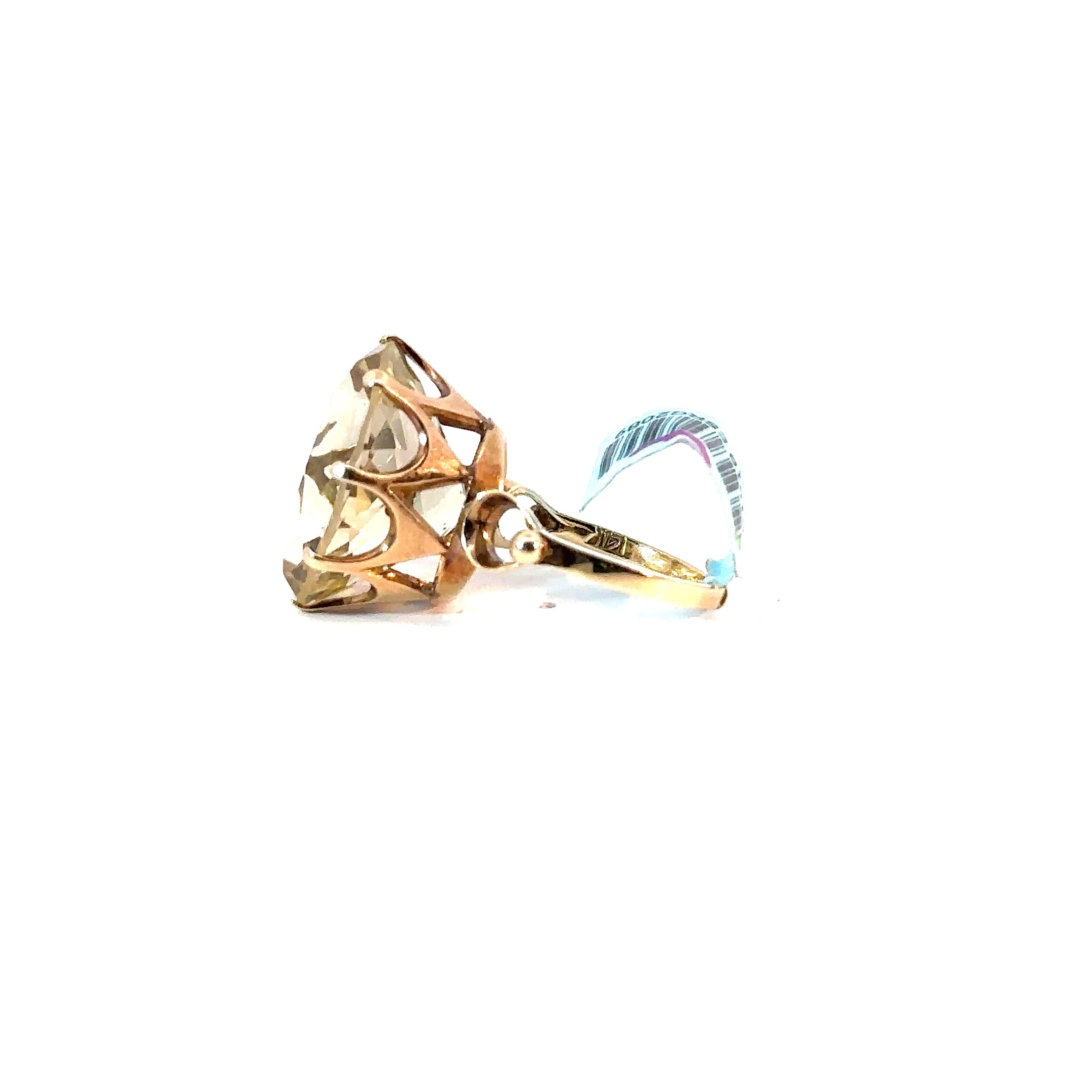 14K Yellow Gold Citrine Estate Ring