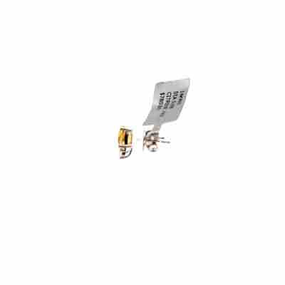 14K White Gold Citrine and Natural Diamond Estate Earrings