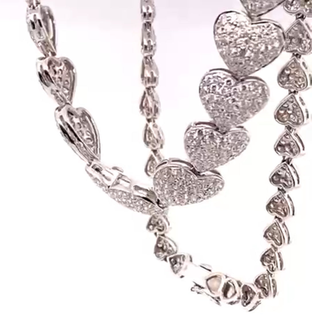 14KW Diamond Hearts Custom Fashion Necklace