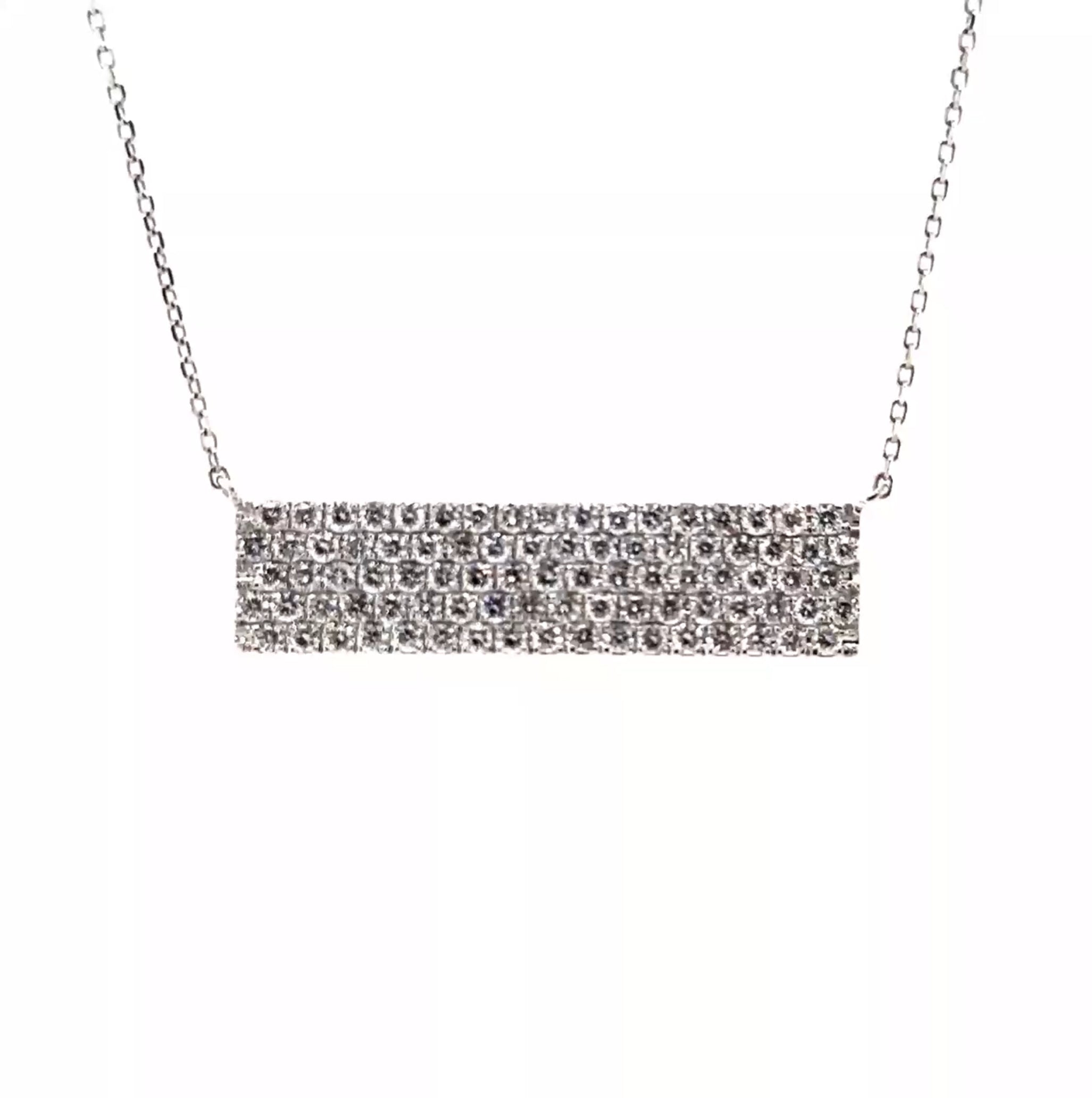 14KW Diamond Multi-Row Bar Fashion Necklace
