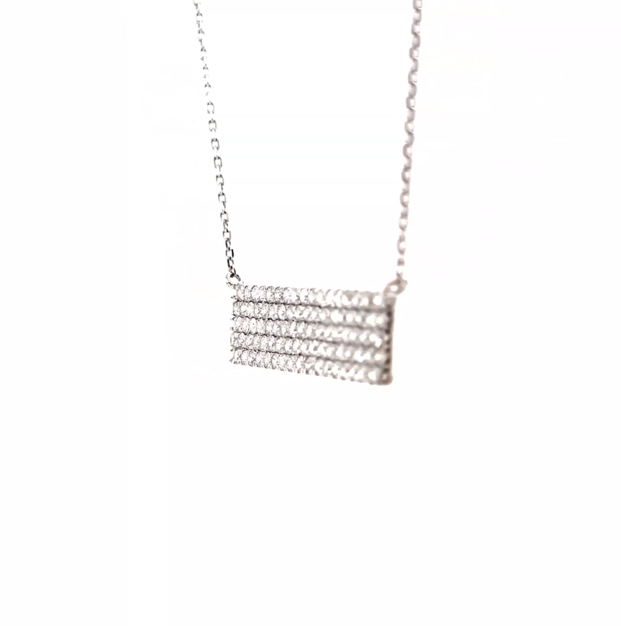 14KW Diamond Multi-Row Bar Fashion Necklace