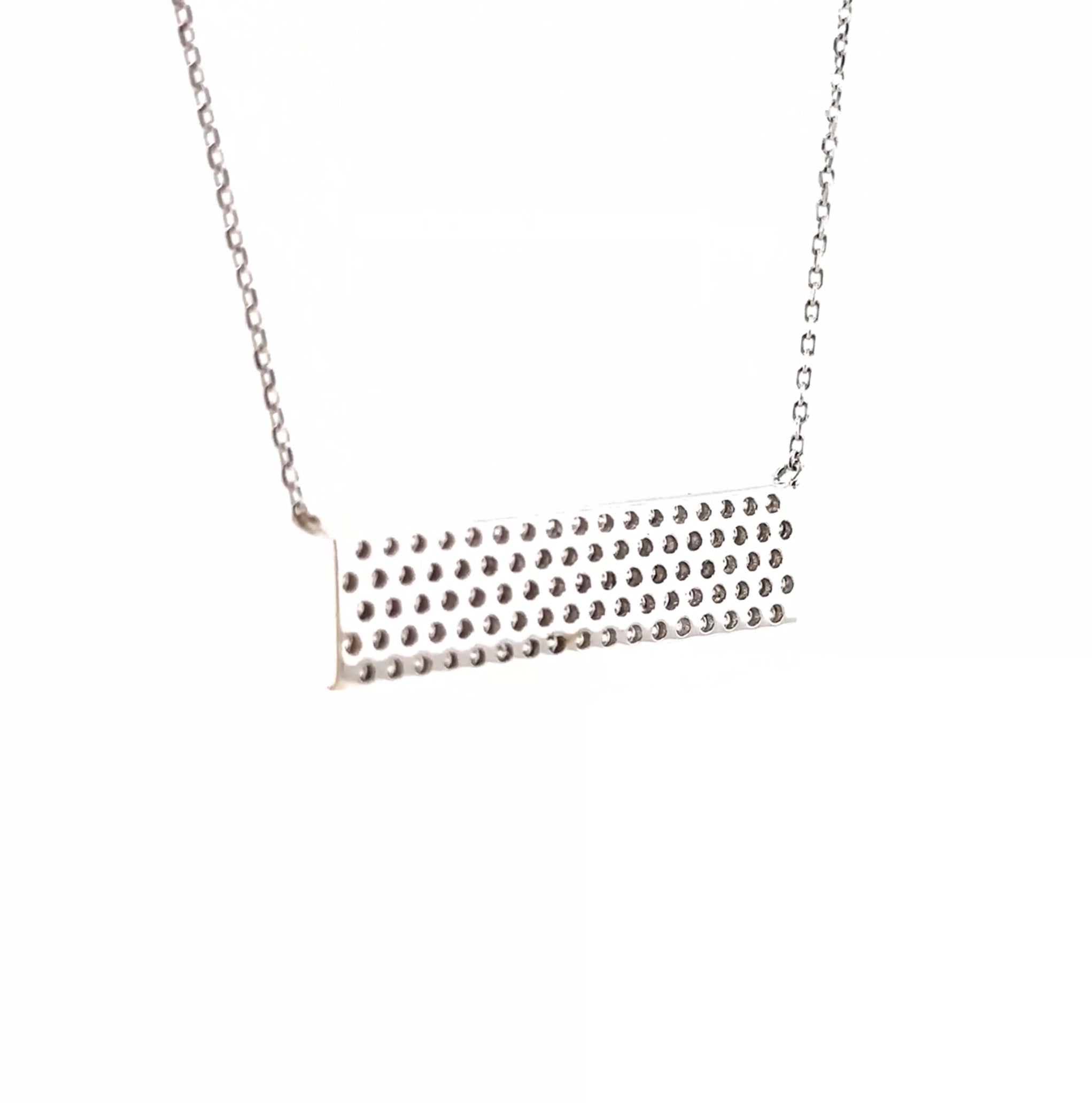 14KW Diamond Multi-Row Bar Fashion Necklace