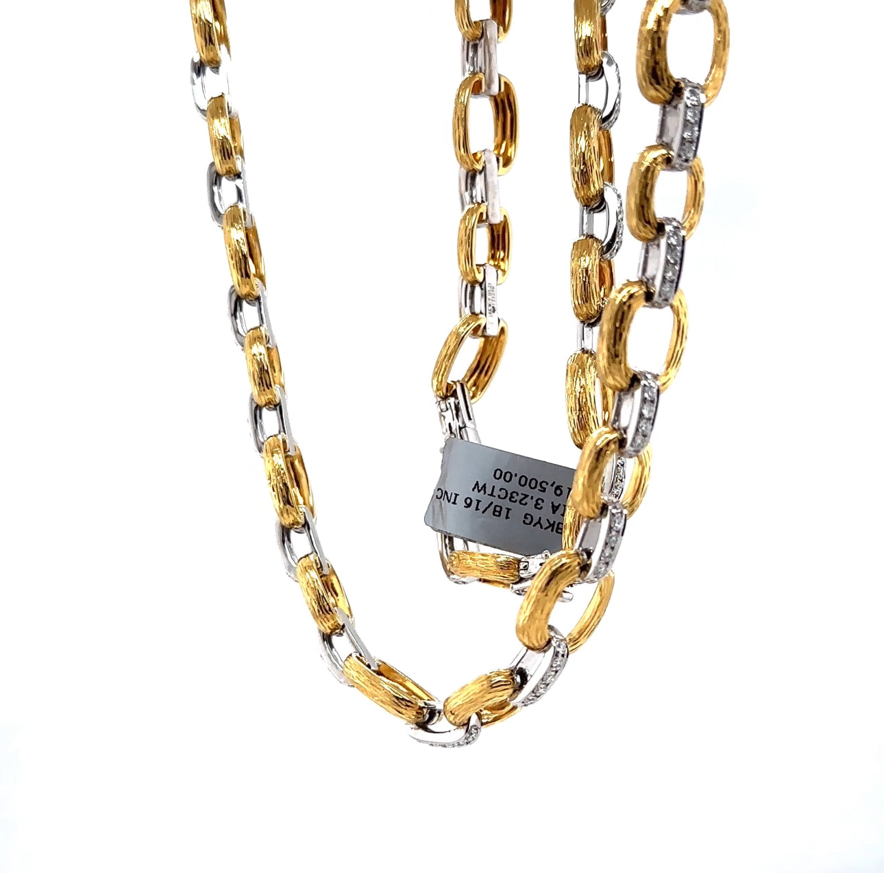 18K T/T Diamond Link Fashion Necklace