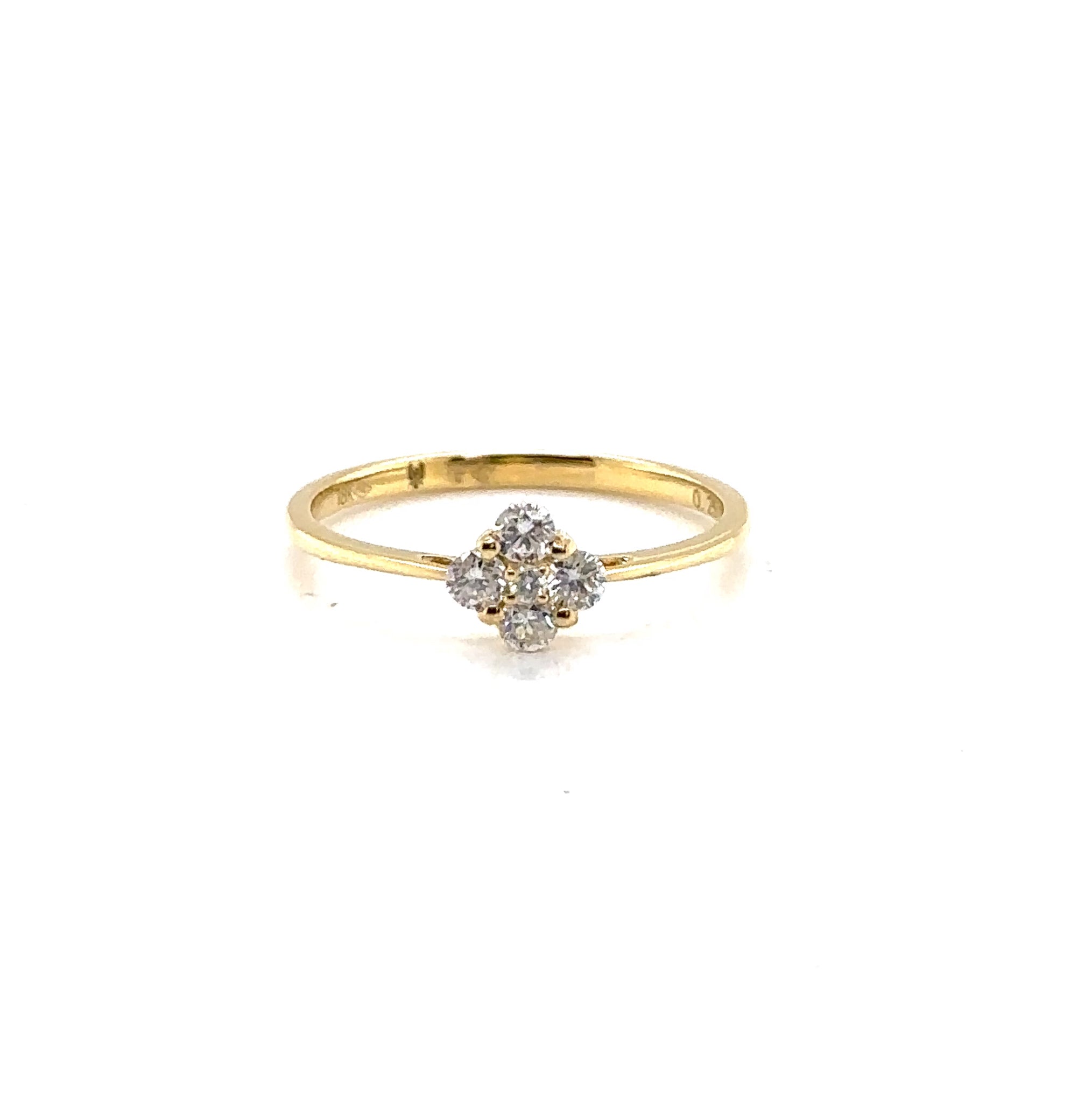 18K Yellow Gold Diamond Cluster Ring