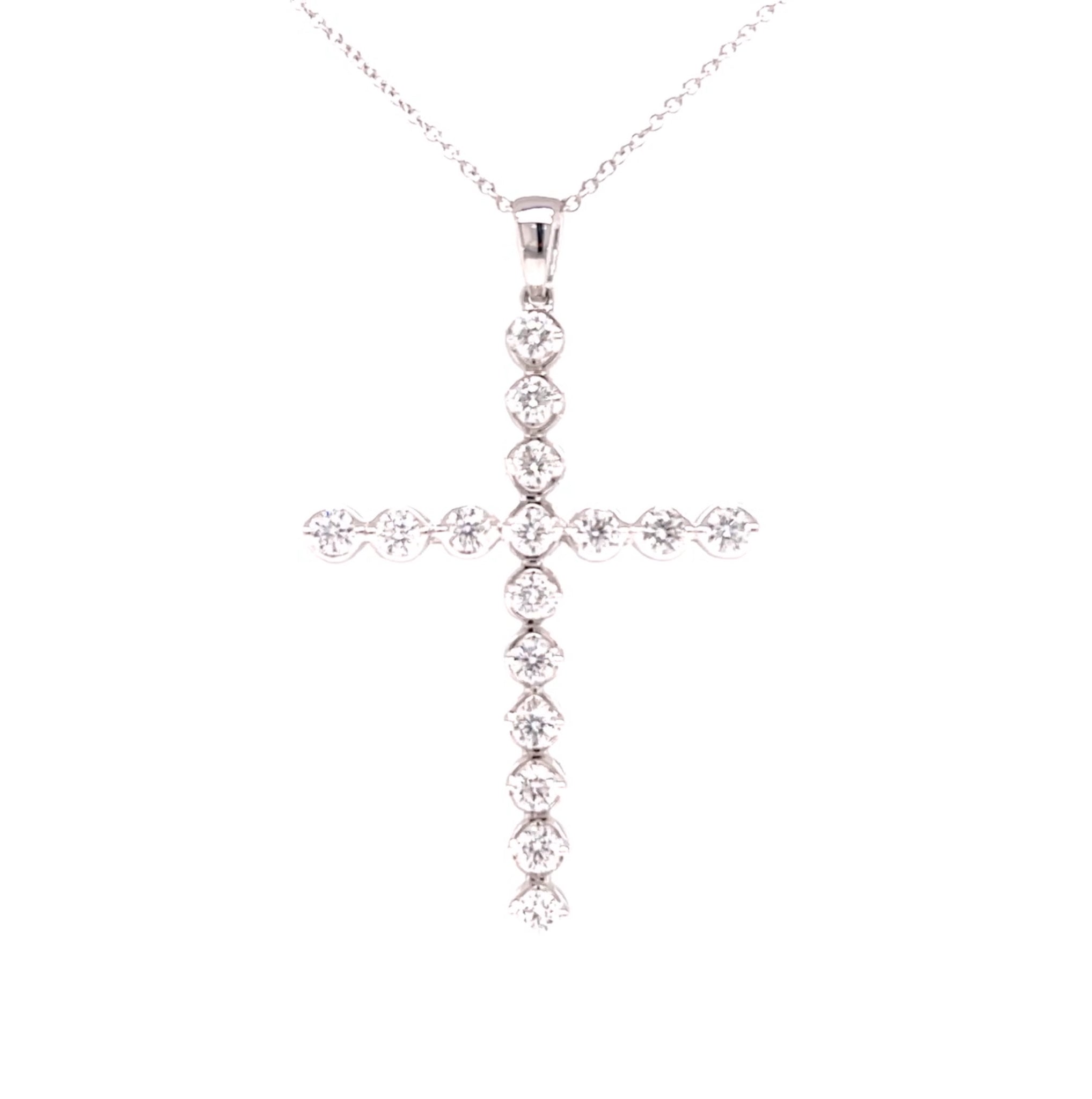 14KW 16 Diamond Cross Fashion Pendan