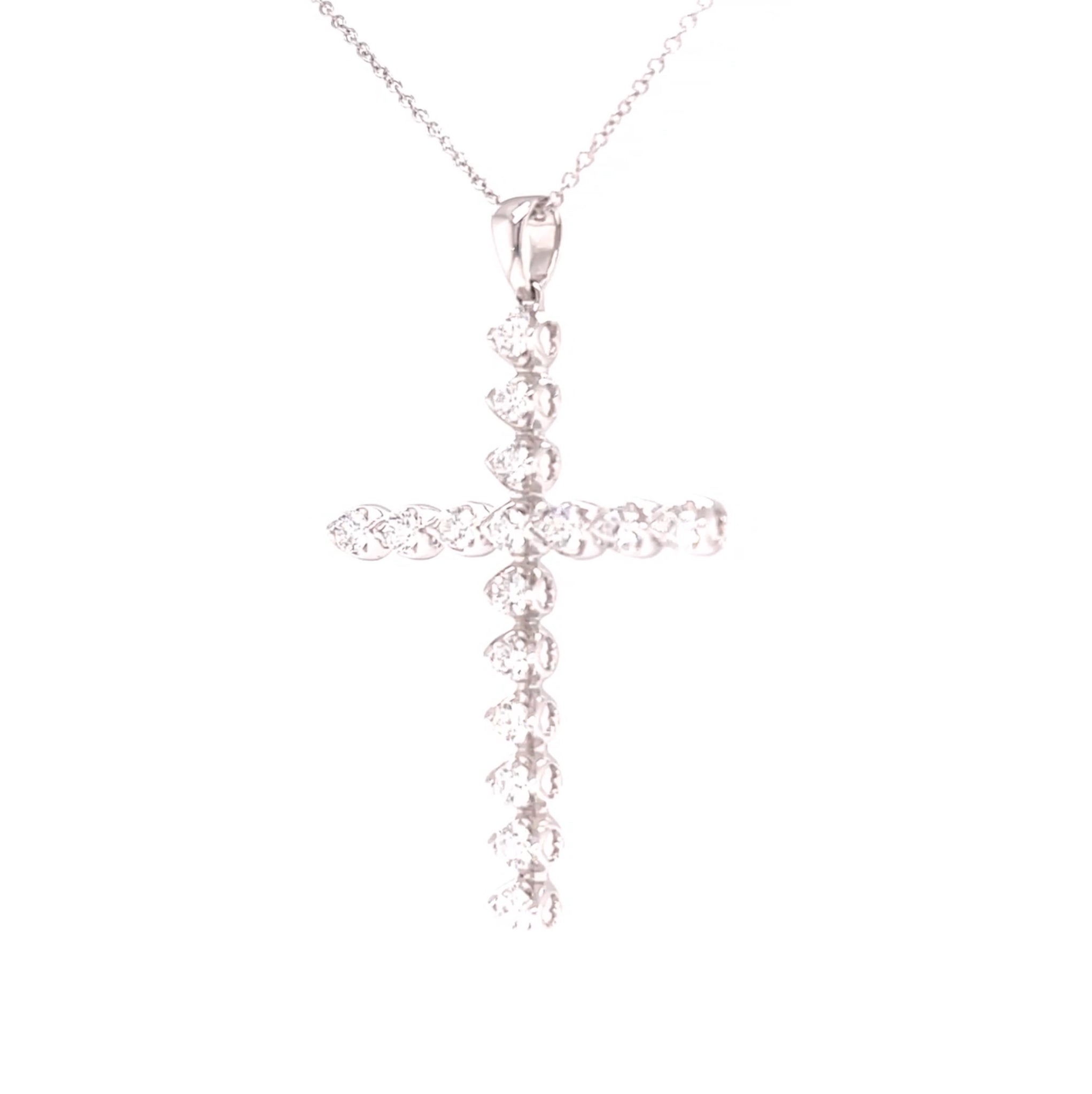 14KW 16 Diamond Cross Fashion Pendan