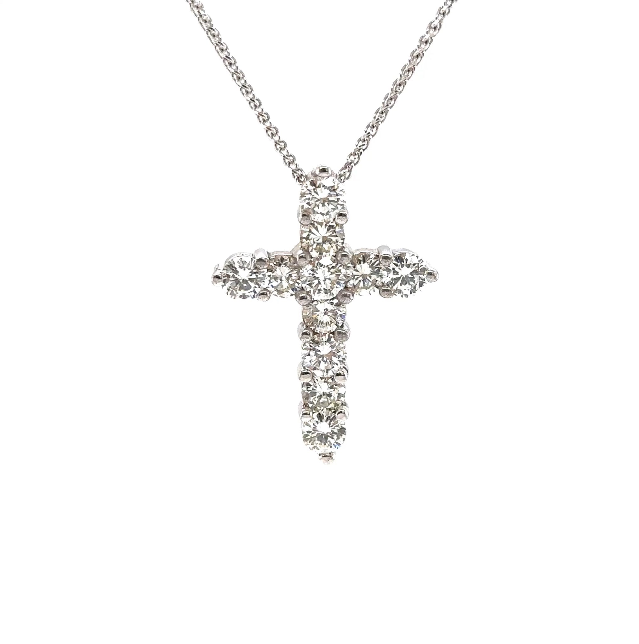 14KW 11 Diamond Cross Fashion Pendant