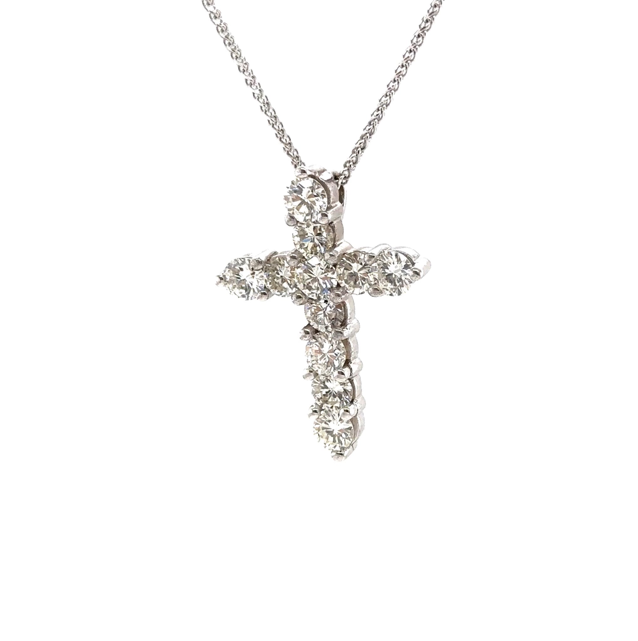 14KW 11 Diamond Cross Fashion Pendant