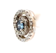 Blue Lab Diamond and White Natural Diamond Earrings