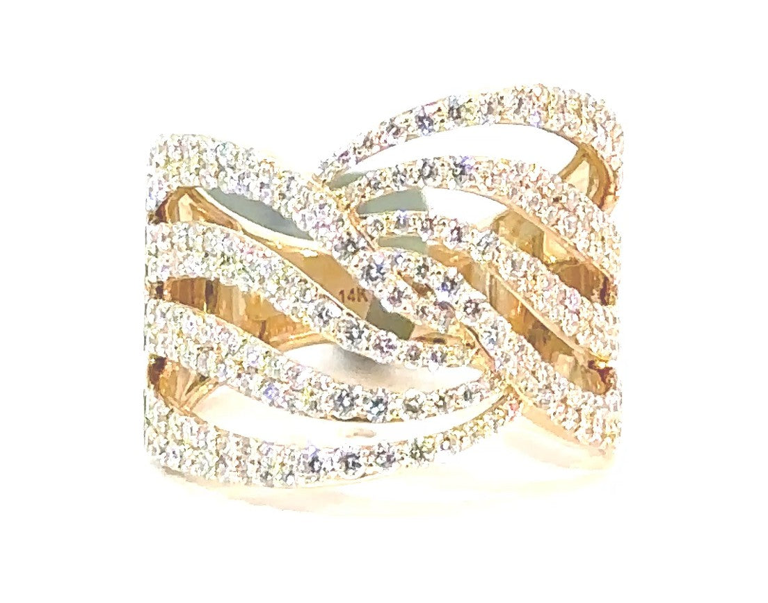 14K Yellow Gold, Lab Diamond Swirl Ring