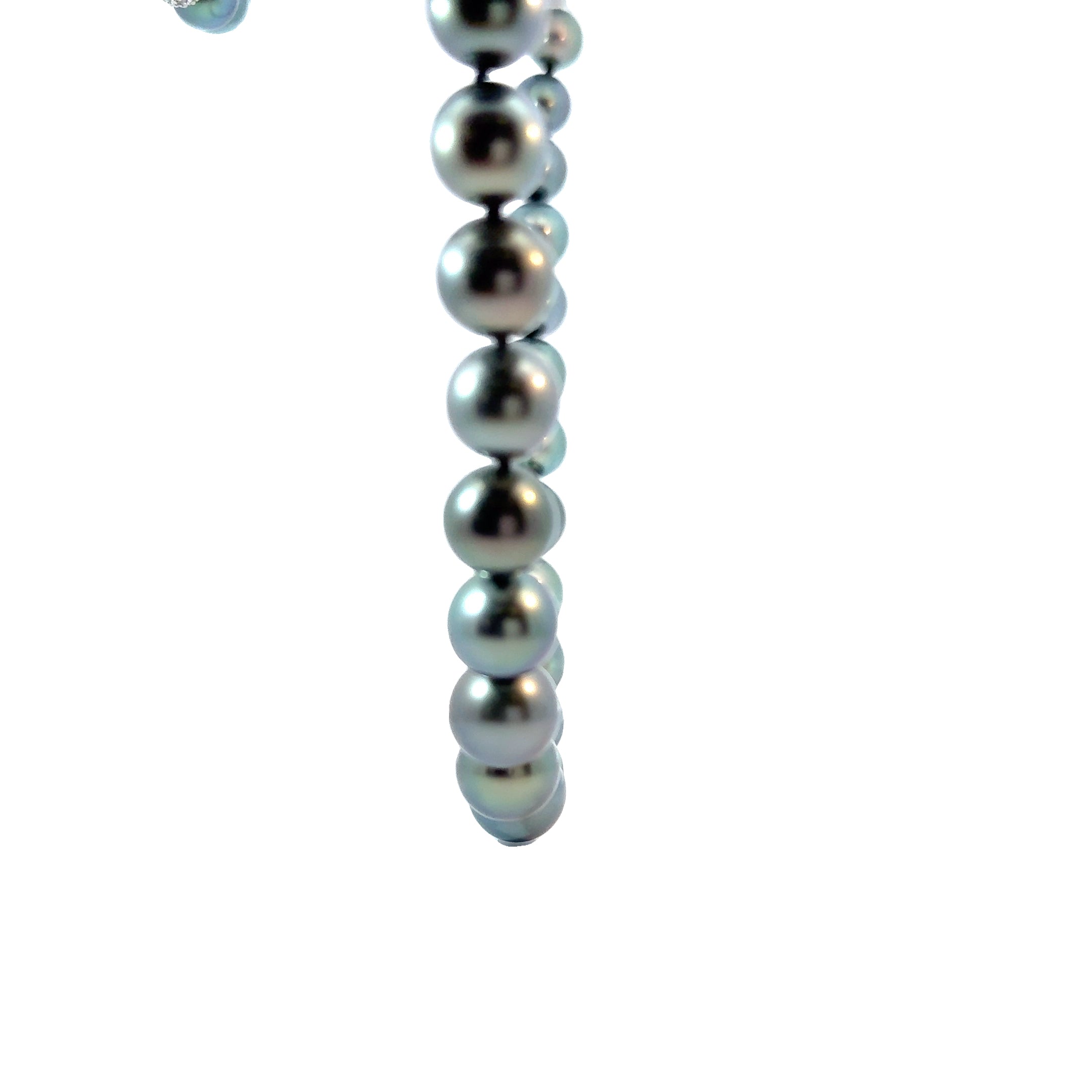 18KW Black Tahitian Pearl & Diamond Fashion Necklace