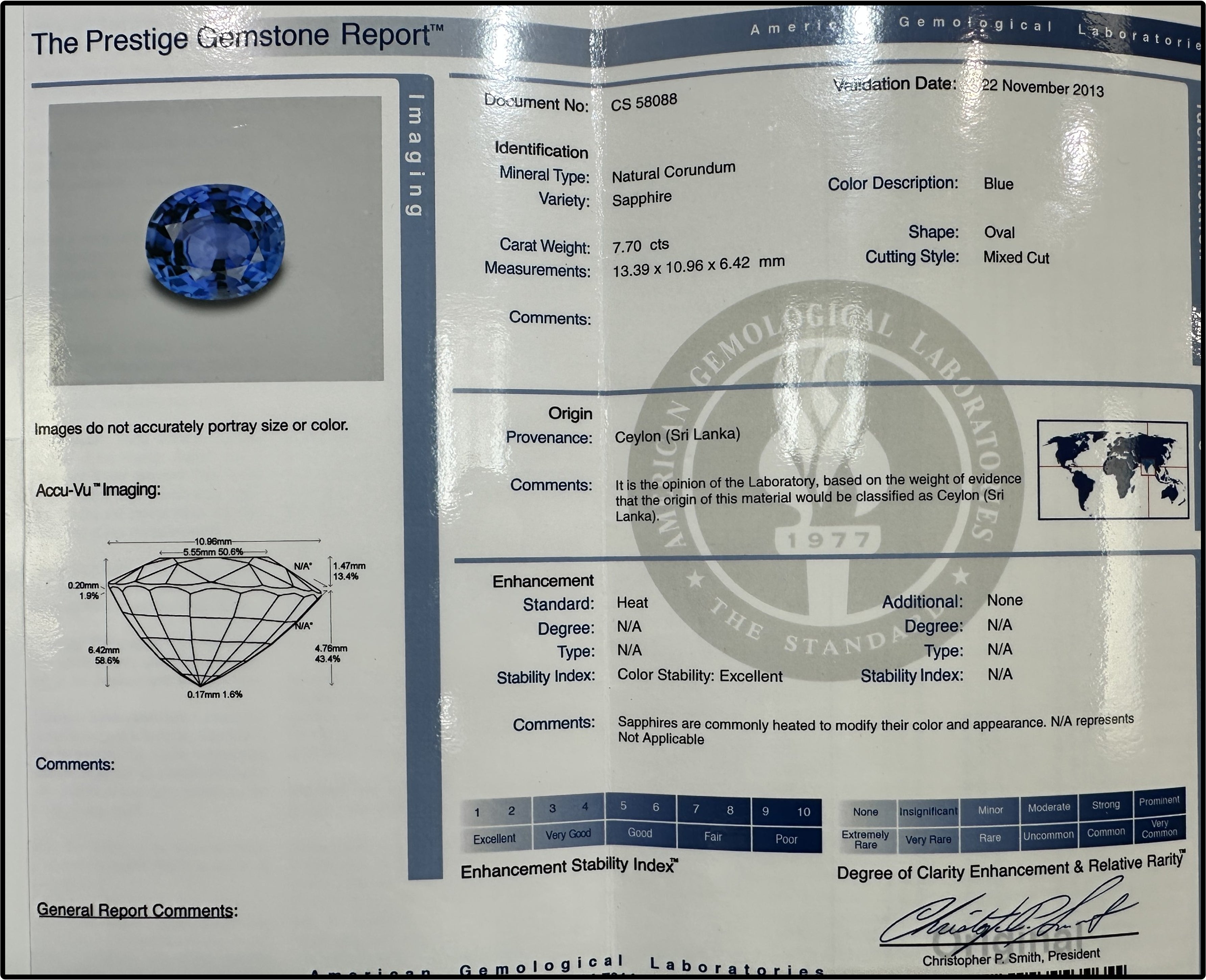 Exquisite Sapphire 7.70cts; AGL Certified