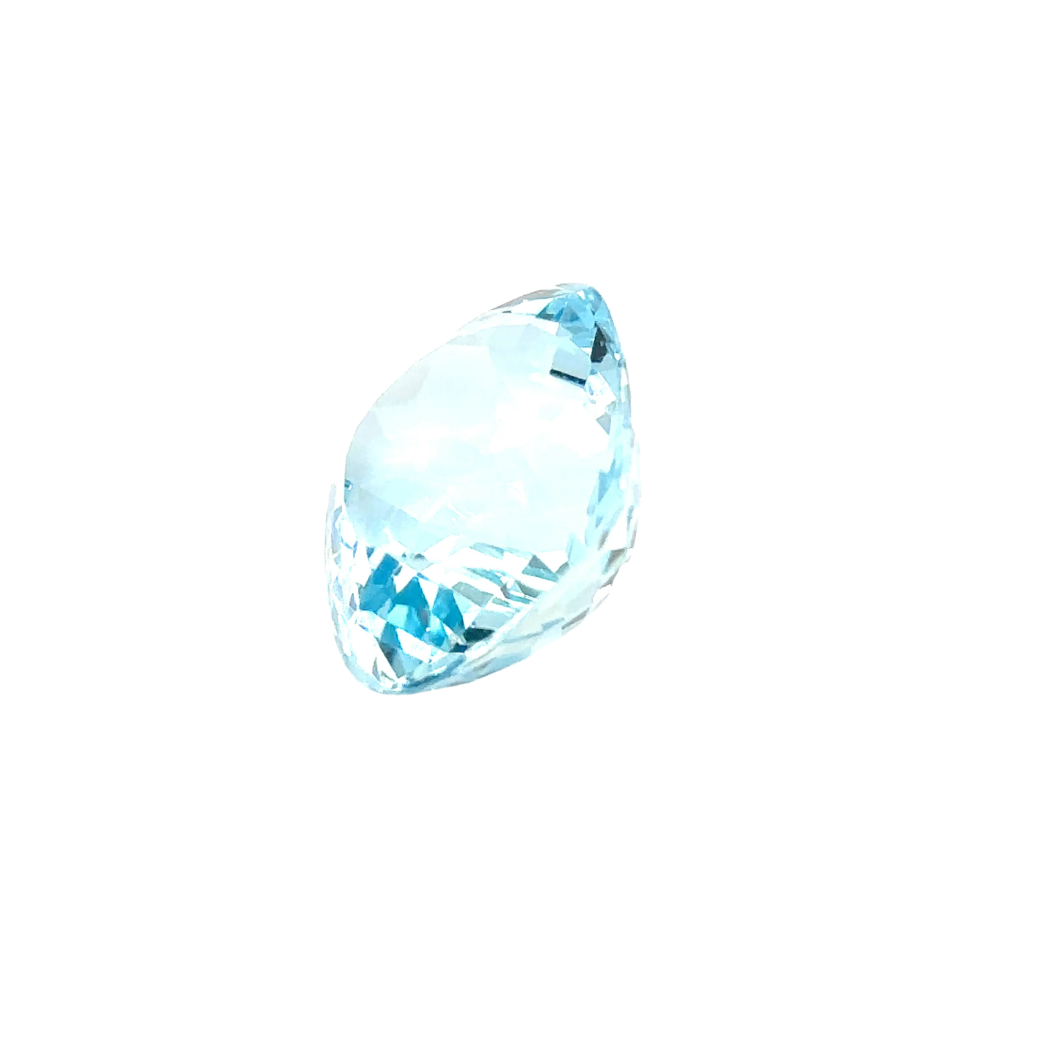 Aquamarine - Natural Cushion Cut Caribbean Blue Gemstone
