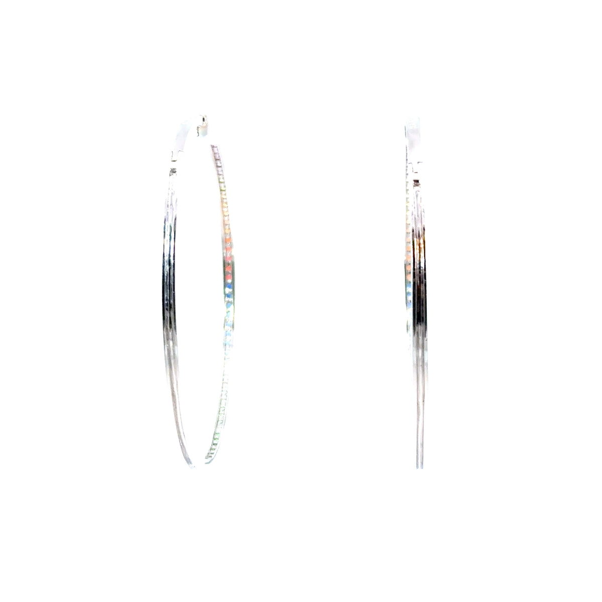 14KW Multicolor Natural Sapphire Hoop Fashion Earrings