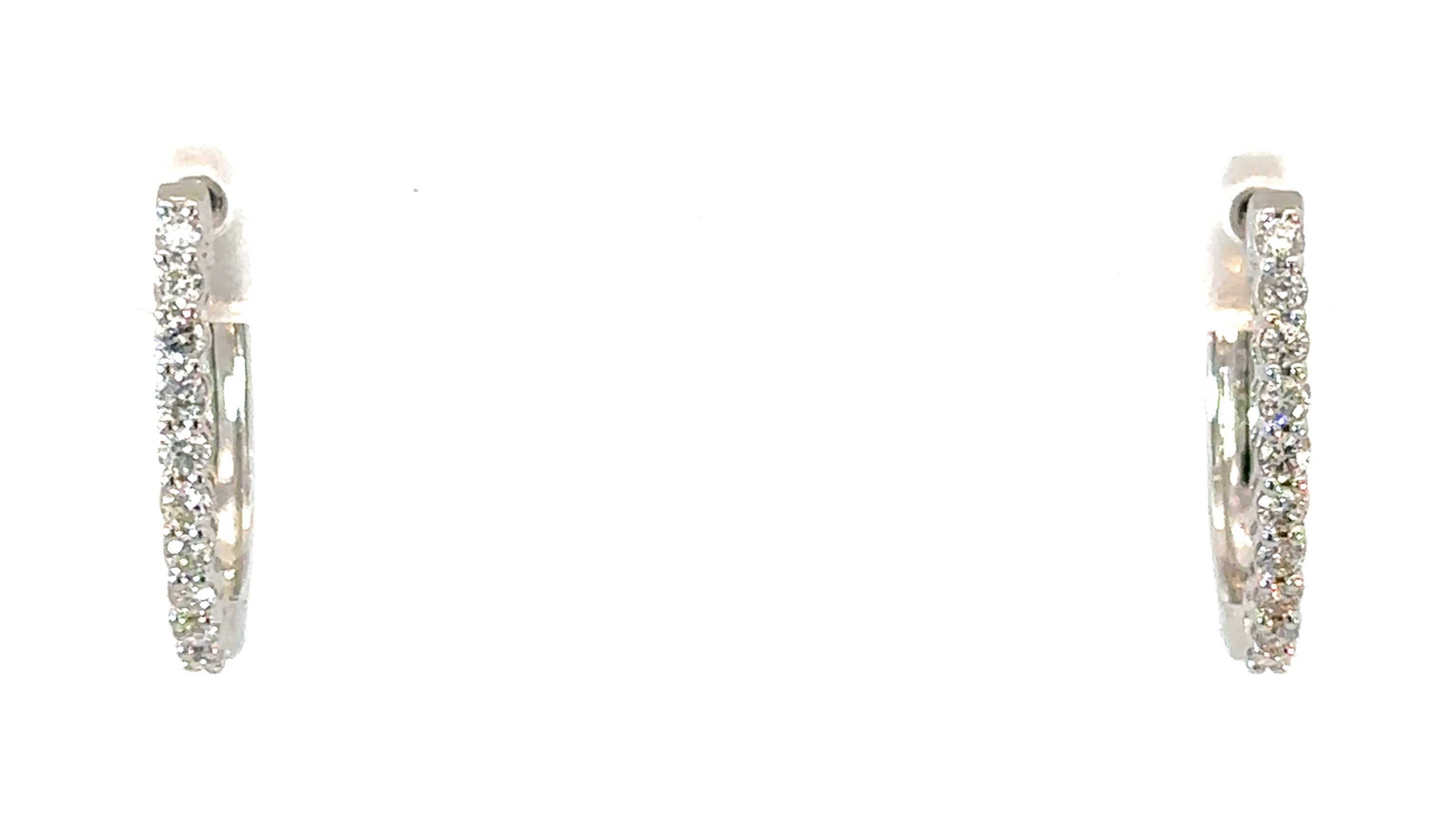 Morgan 14K White Gold Diamond Huggie Earrings