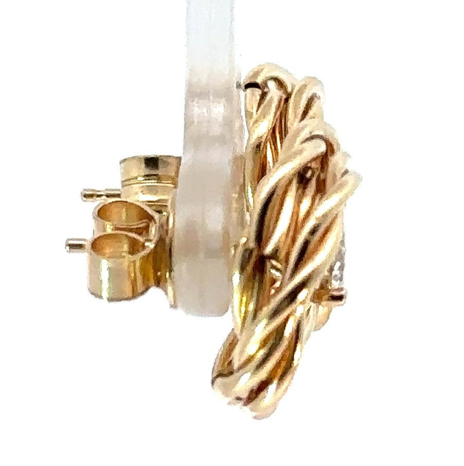 14K Yellow Gold Diamond Studs & Jackets Fashion Earrings