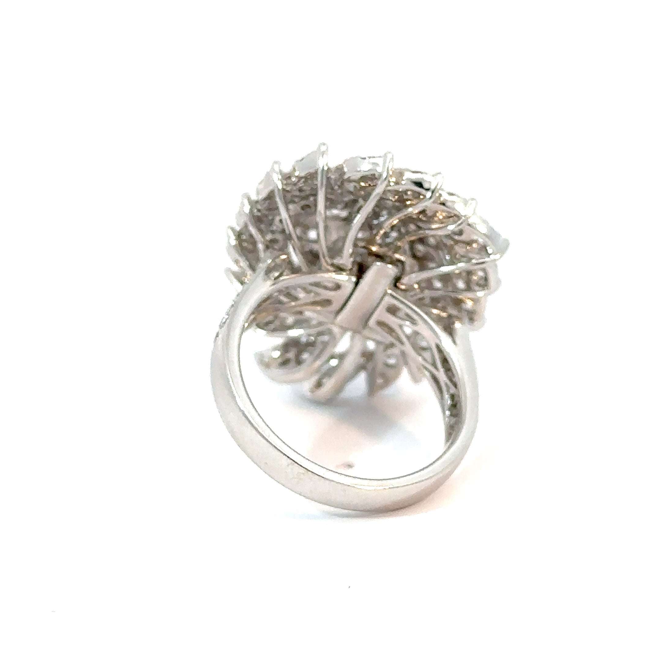 18KW Custom Cluster Diamond Ring & Detachable Pendant All In One