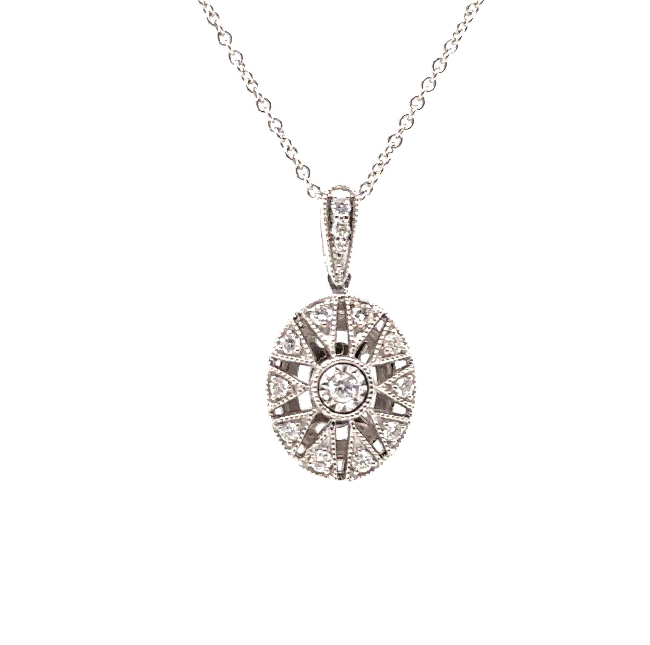 14KW Diamonds Modern Pattern Fashion Pendant