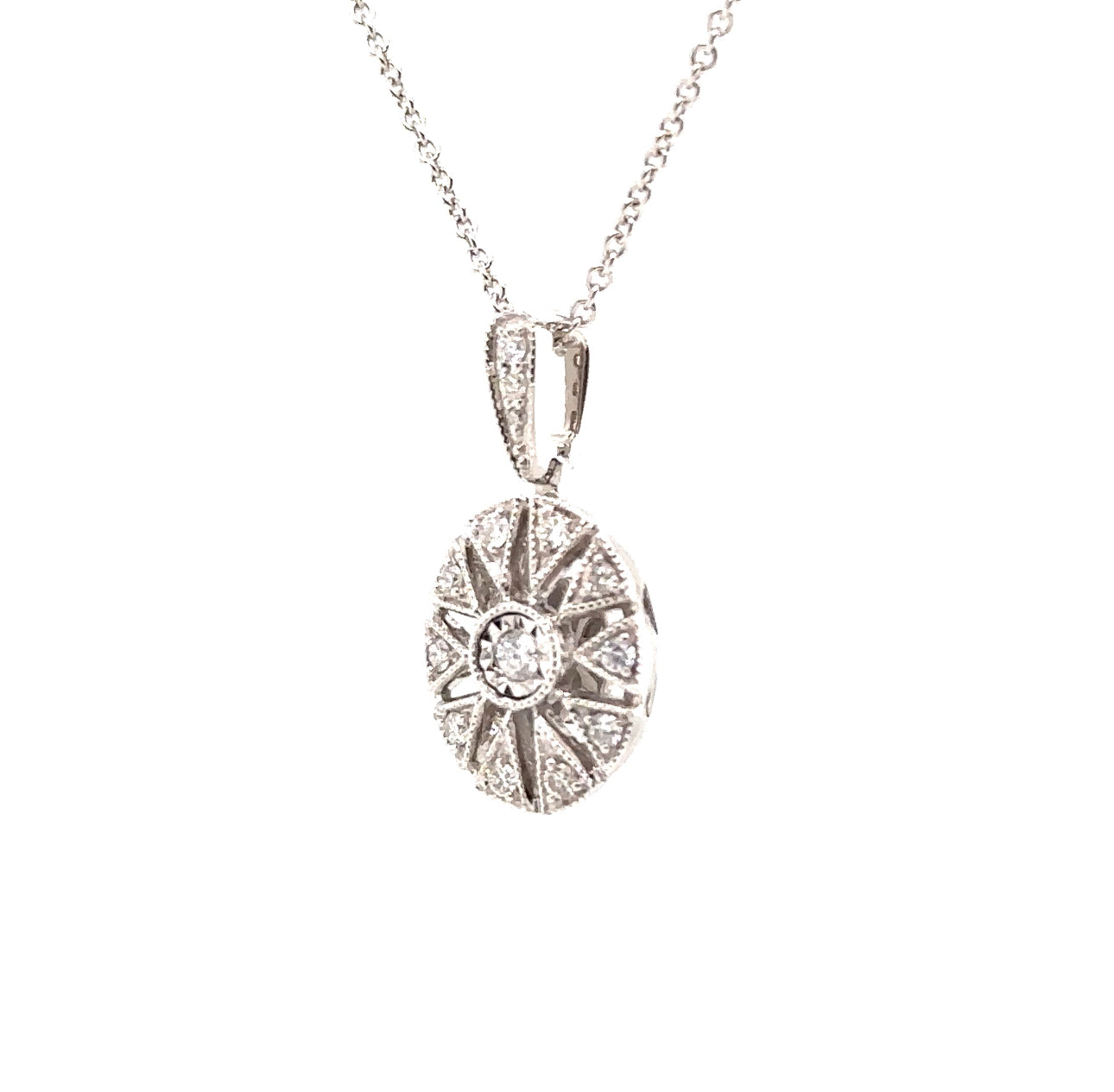 14KW Diamonds Modern Pattern Fashion Pendant