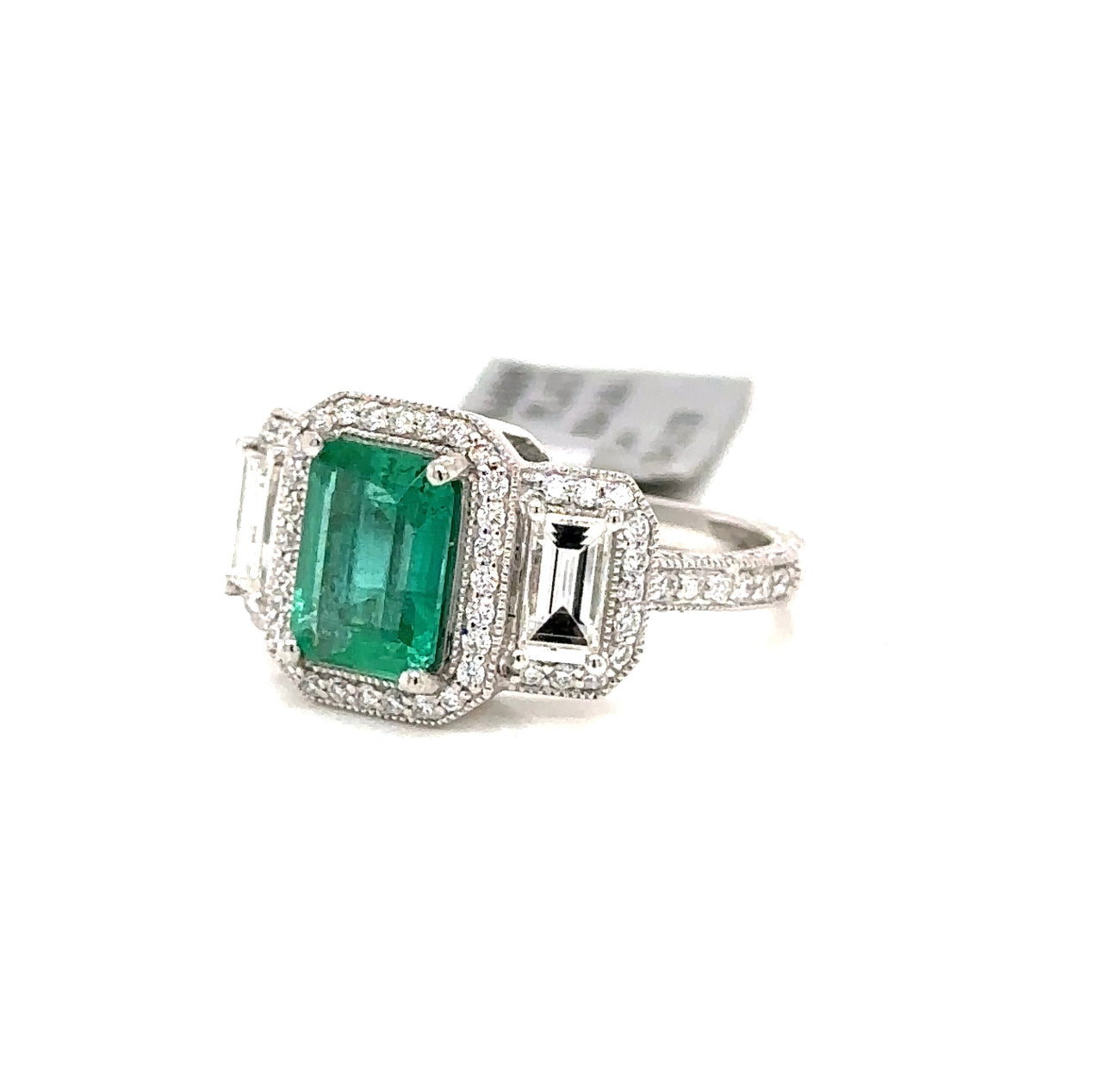 Platinum Custom Natural Emerald Ring