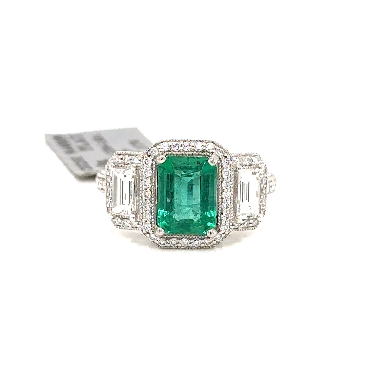 Platinum Custom Natural Emerald Ring