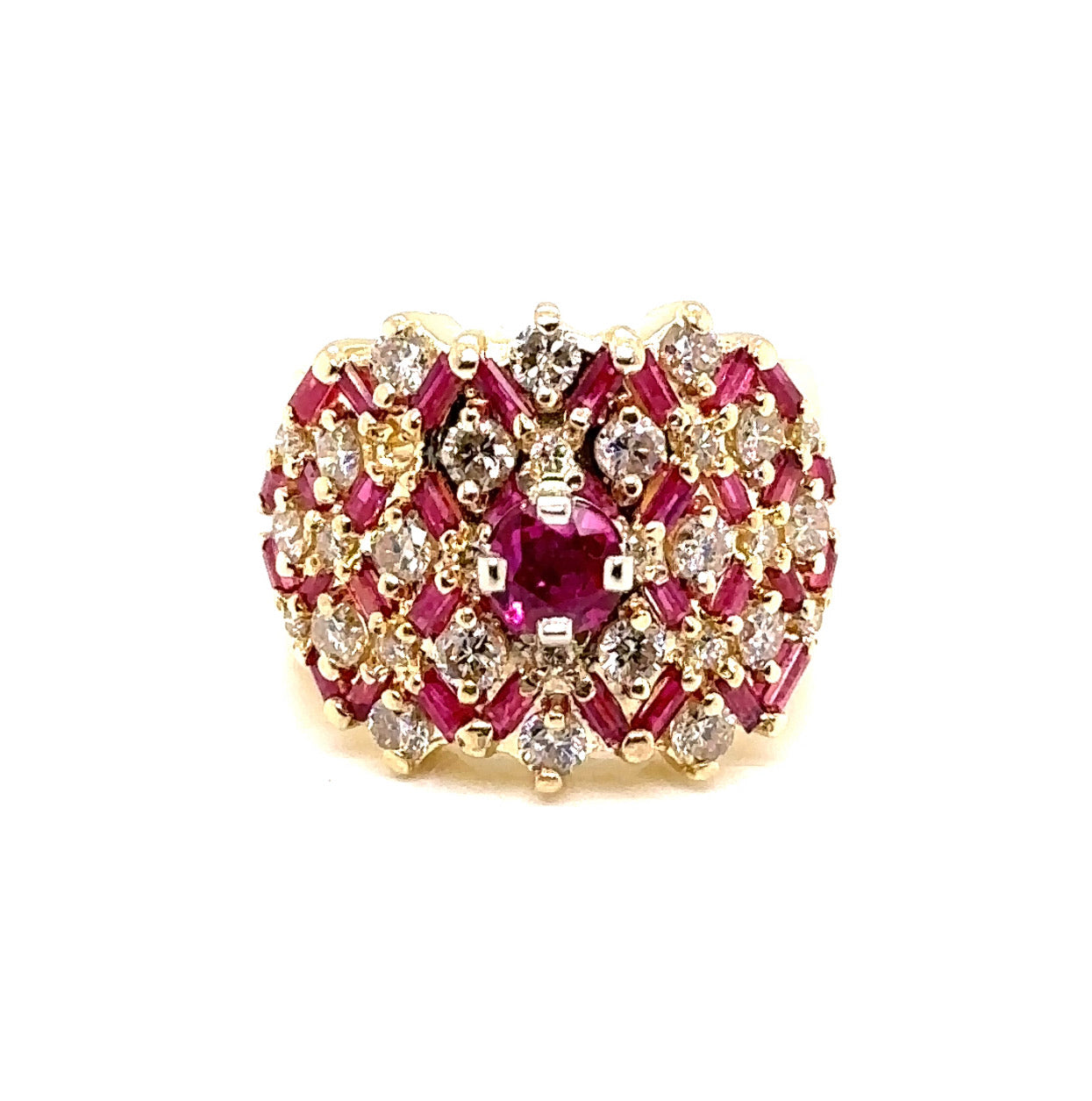 14KY Custom Ruby & Diamond Fashion Ring