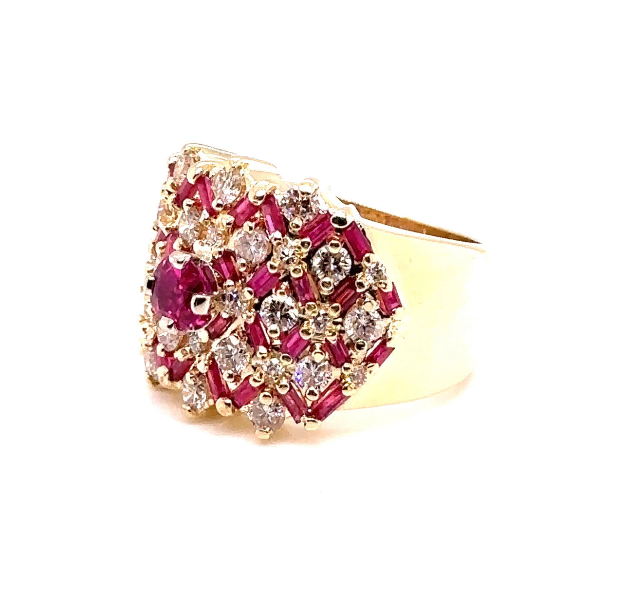 14KY Custom Ruby & Diamond Fashion Ring