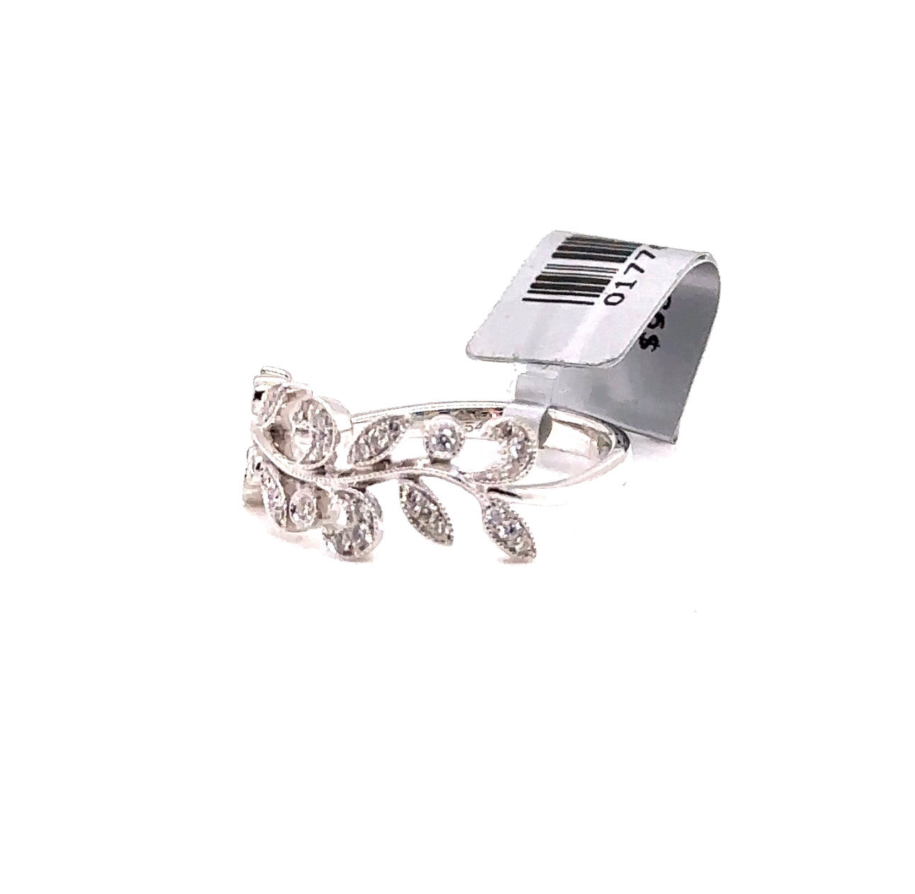 14KW Diamond Floral & Leaf Pattern Fashion Ring