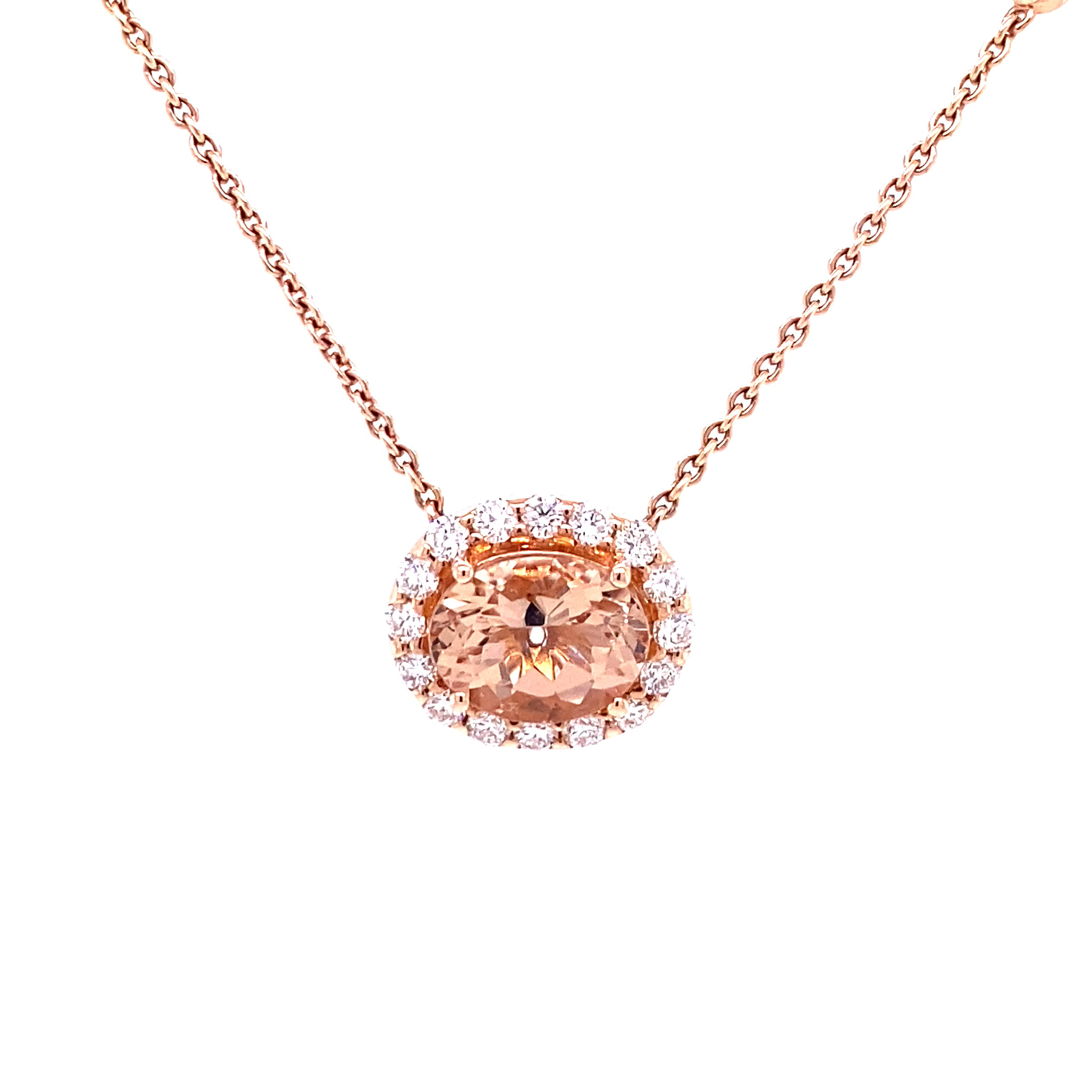 14KR Morganite & Diamond Fashion Pendant