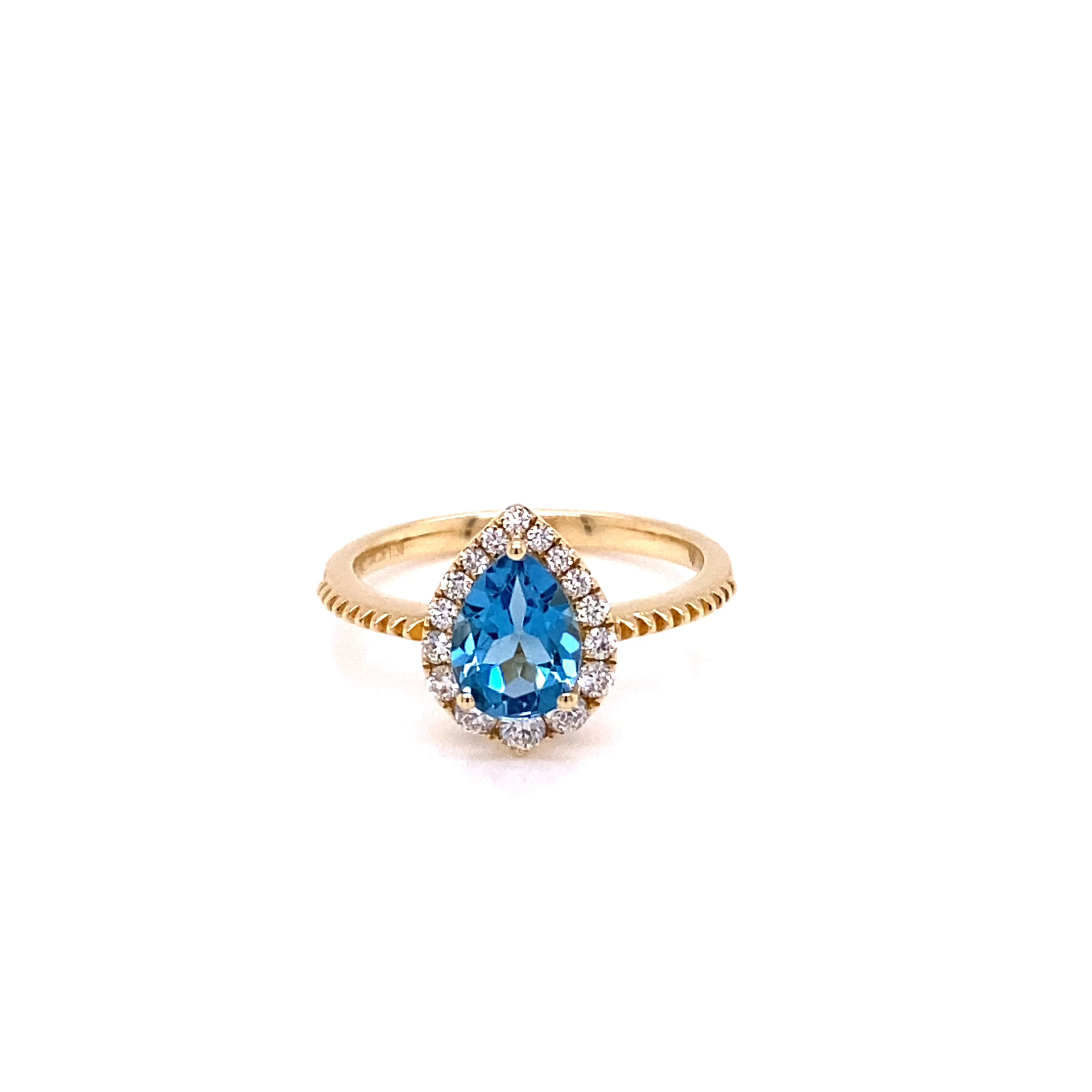 14KY Topaz And Diamond Fashion Ring