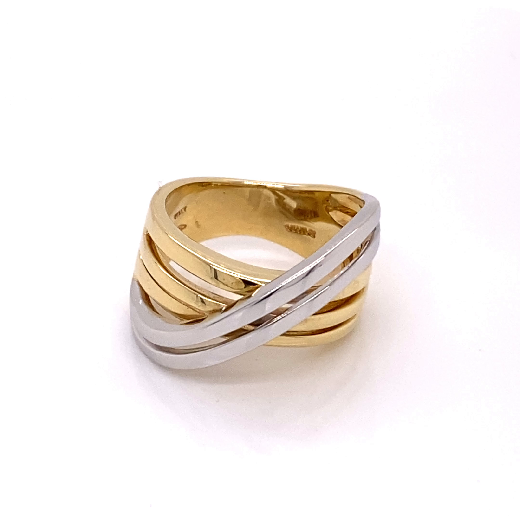 18K Custom Estate T/T Crossover Fashion Ring