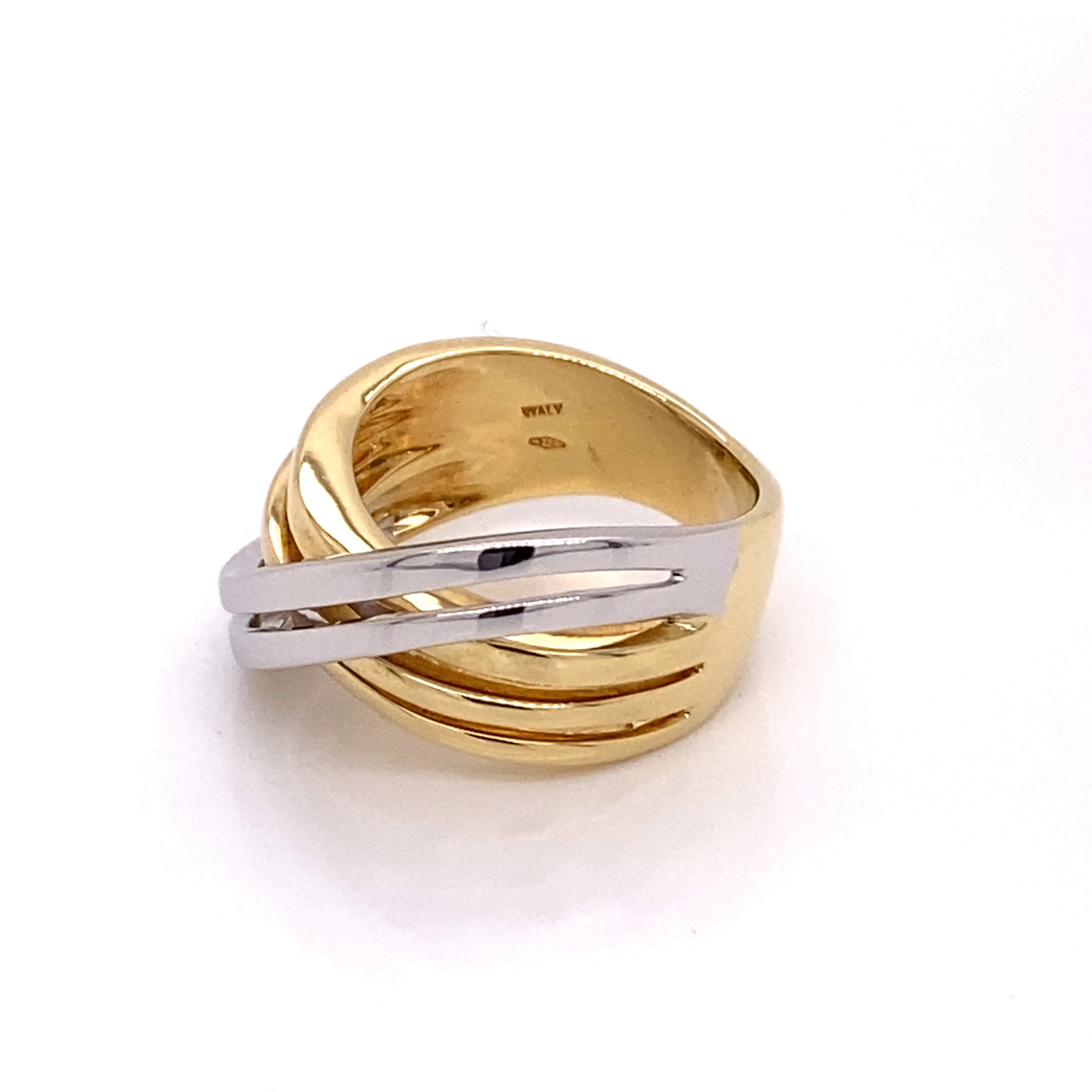 18K Custom Estate T/T Crossover Fashion Ring