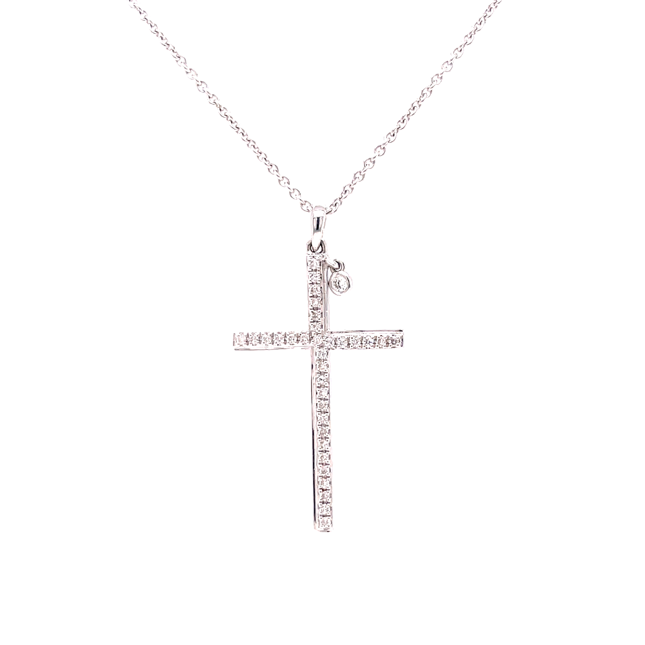 18KW Custom Diamond Cross Modern Fashion Pendant