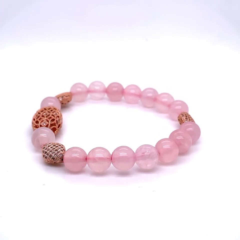 TJS & SK Designs Custom Rose Quartz Fashion Bracelet