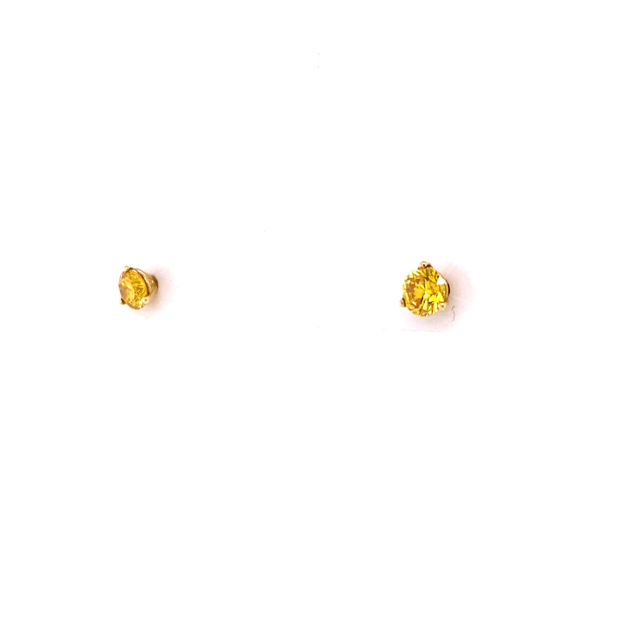 14KY Yellow Diamond Stud Fashion Earrings