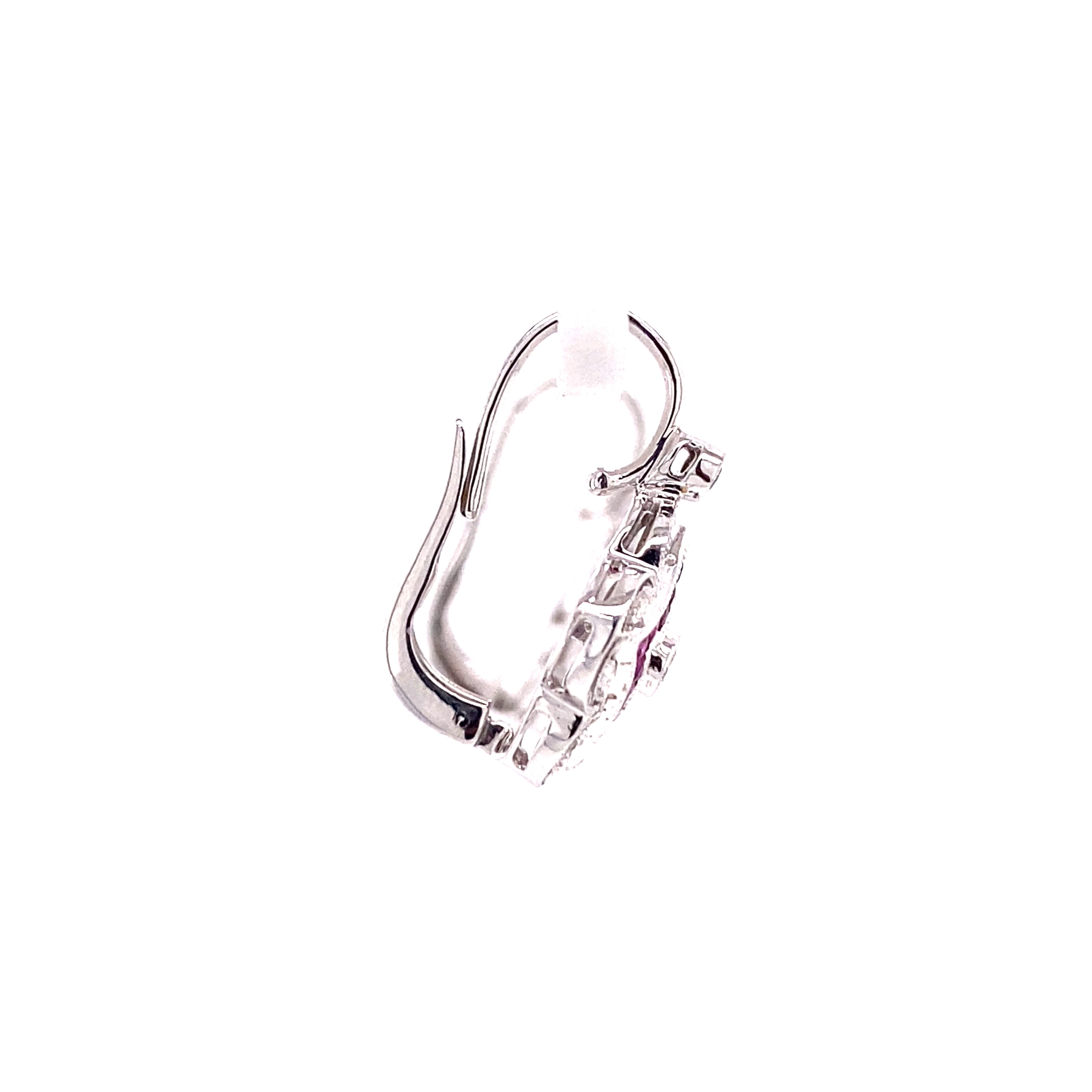 14KW Hanging Ruby & Diamond Pattern Fashion Earrings