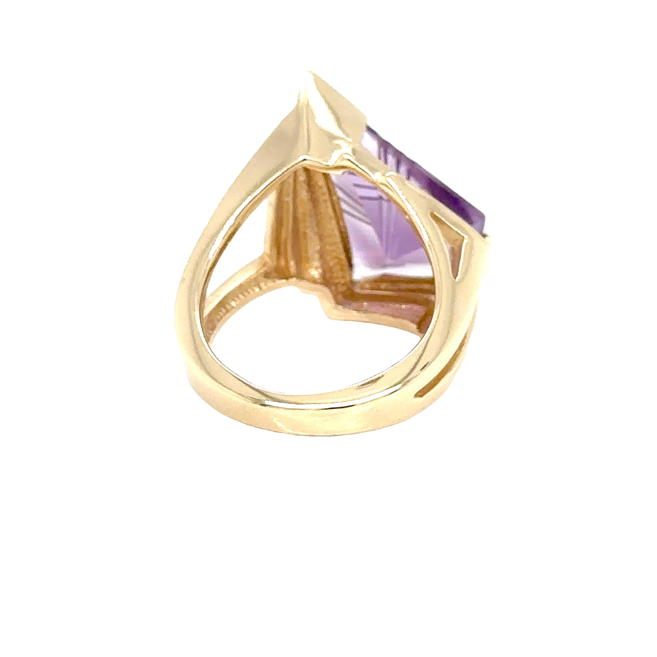 14KY Custom Estate Art Deco Amethyst Fashion Ring