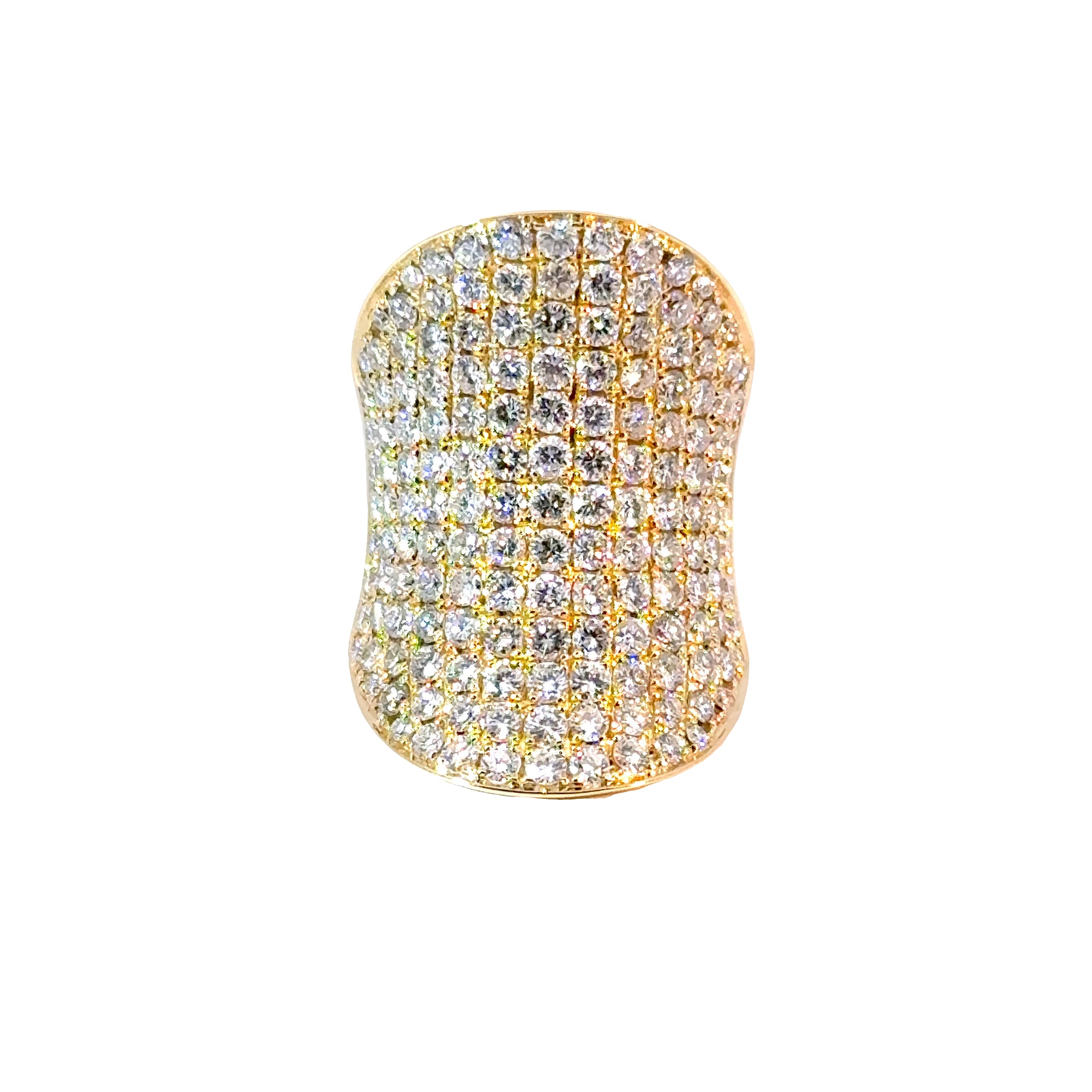 18k Yellow Gold 157 Natural White Pave Diamond Ring