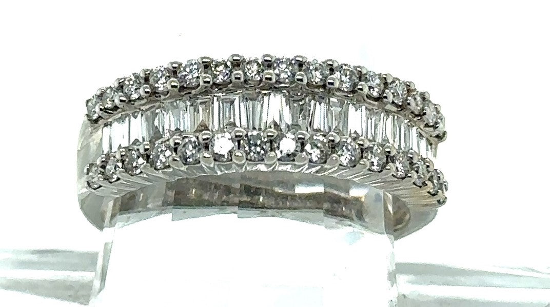 14K White Gold 3 Row Diamond Fashion Ring (360 done)