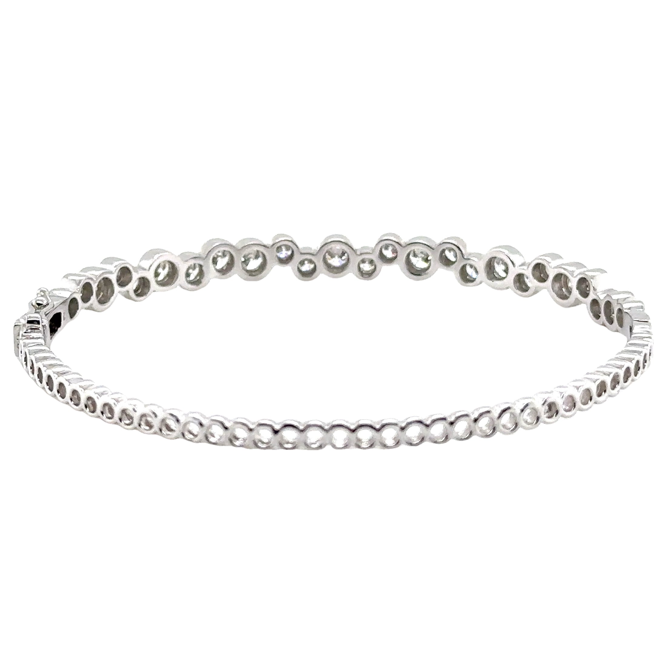 14KW Round White Diamond Bangle Fashion Bracelet