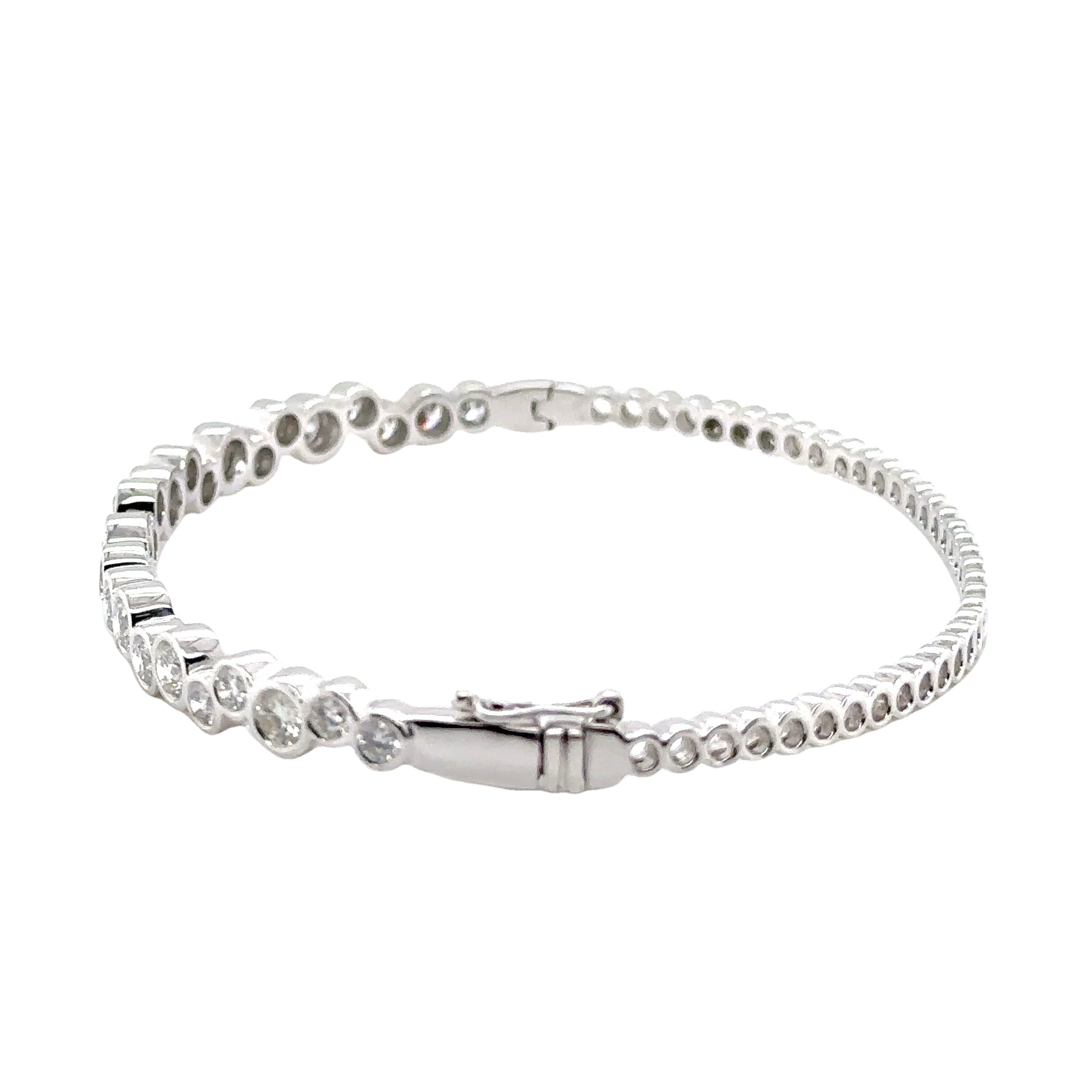 14KW Round White Diamond Bangle Fashion Bracelet