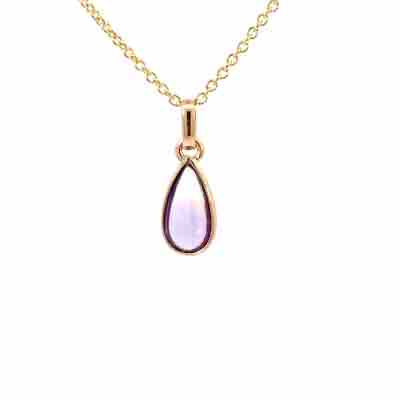 14K Yellow Gold  Amethyst Pendant