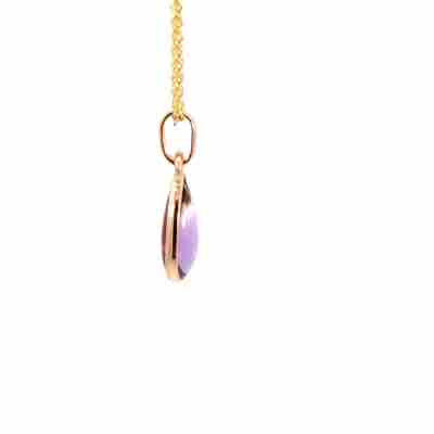 14K Yellow Gold  Amethyst Pendant