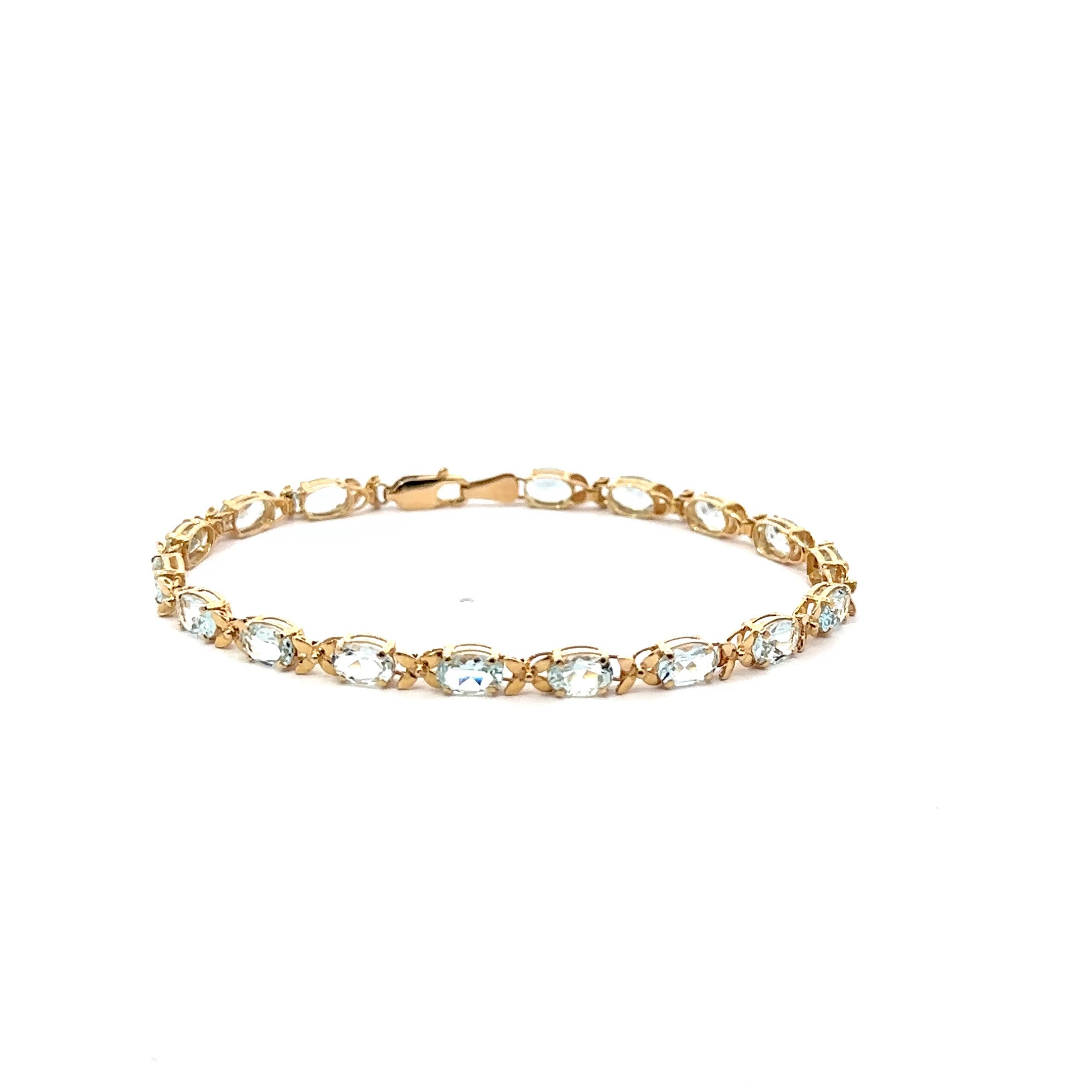 14K Yellow Gold Aquamarine Fashion Bracelet