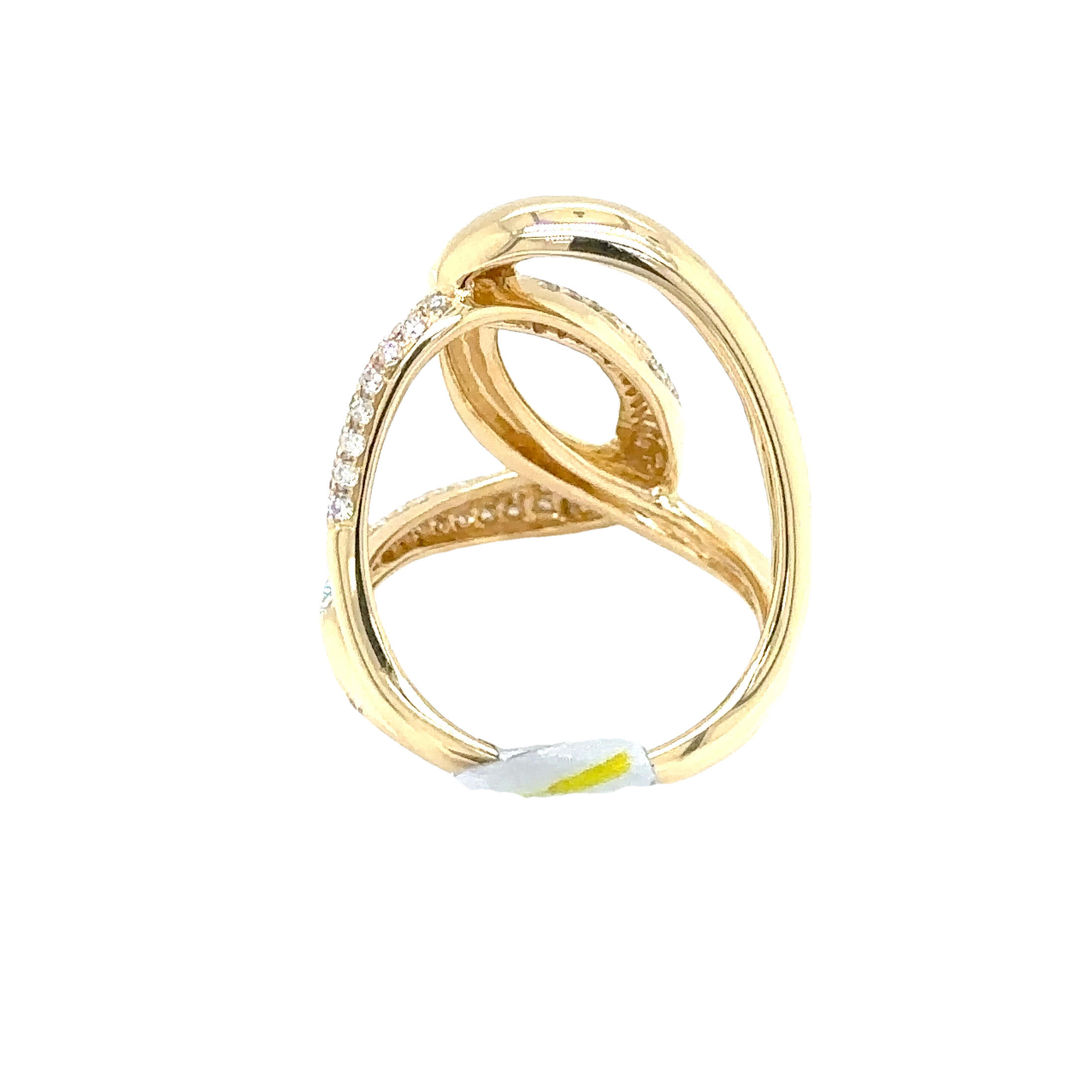 14KY Symmetrical Free Form Diamond Fashion Ring