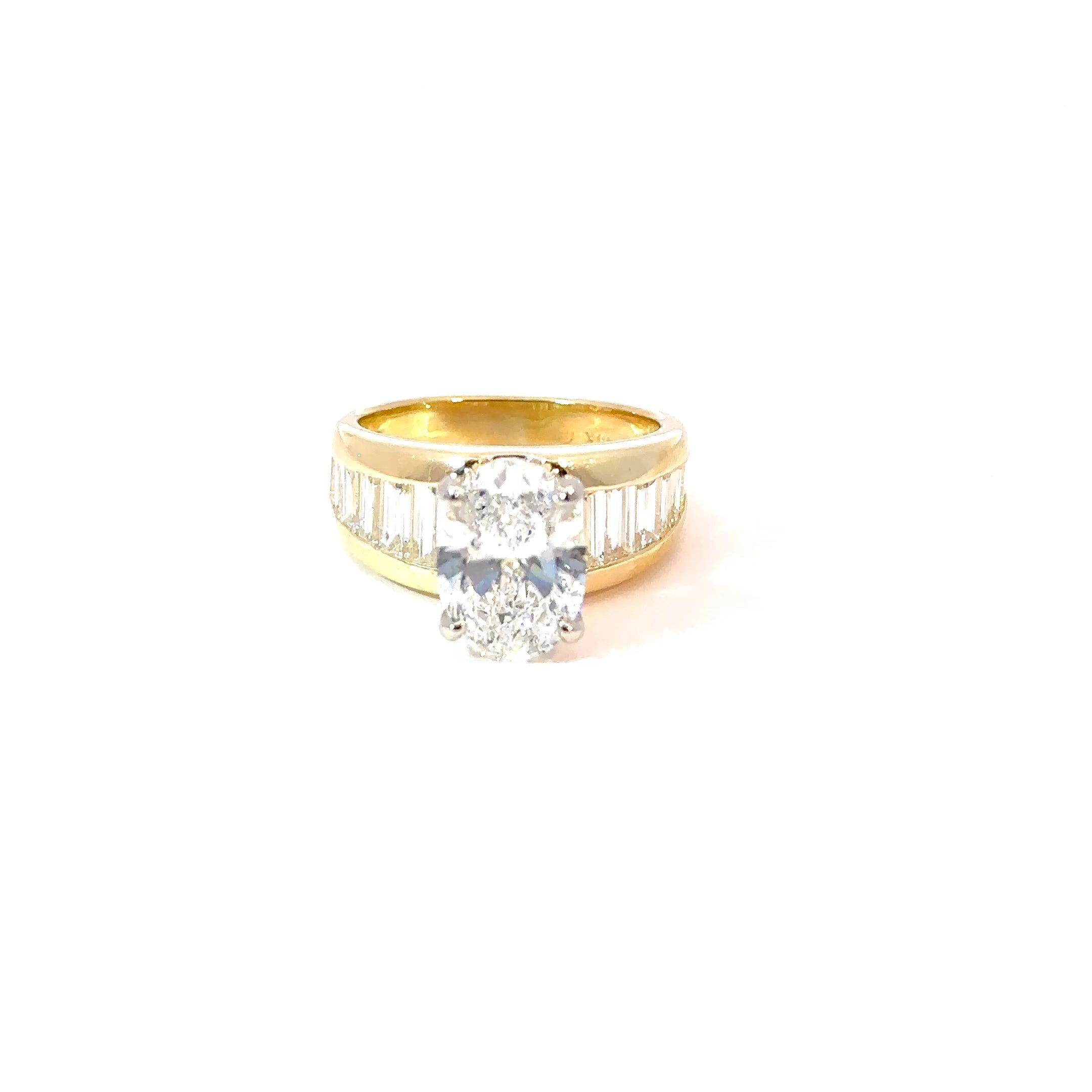 18K T/T 3.05ct Lab & Natural Diamond Engagement Ring