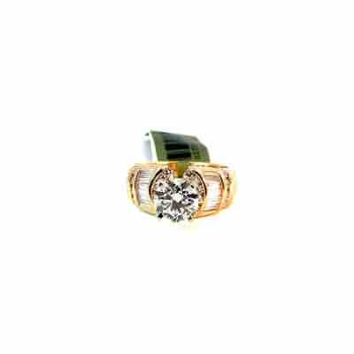 14K, Yellow Gold, Lab Diamond and Natural White Diamond on Band